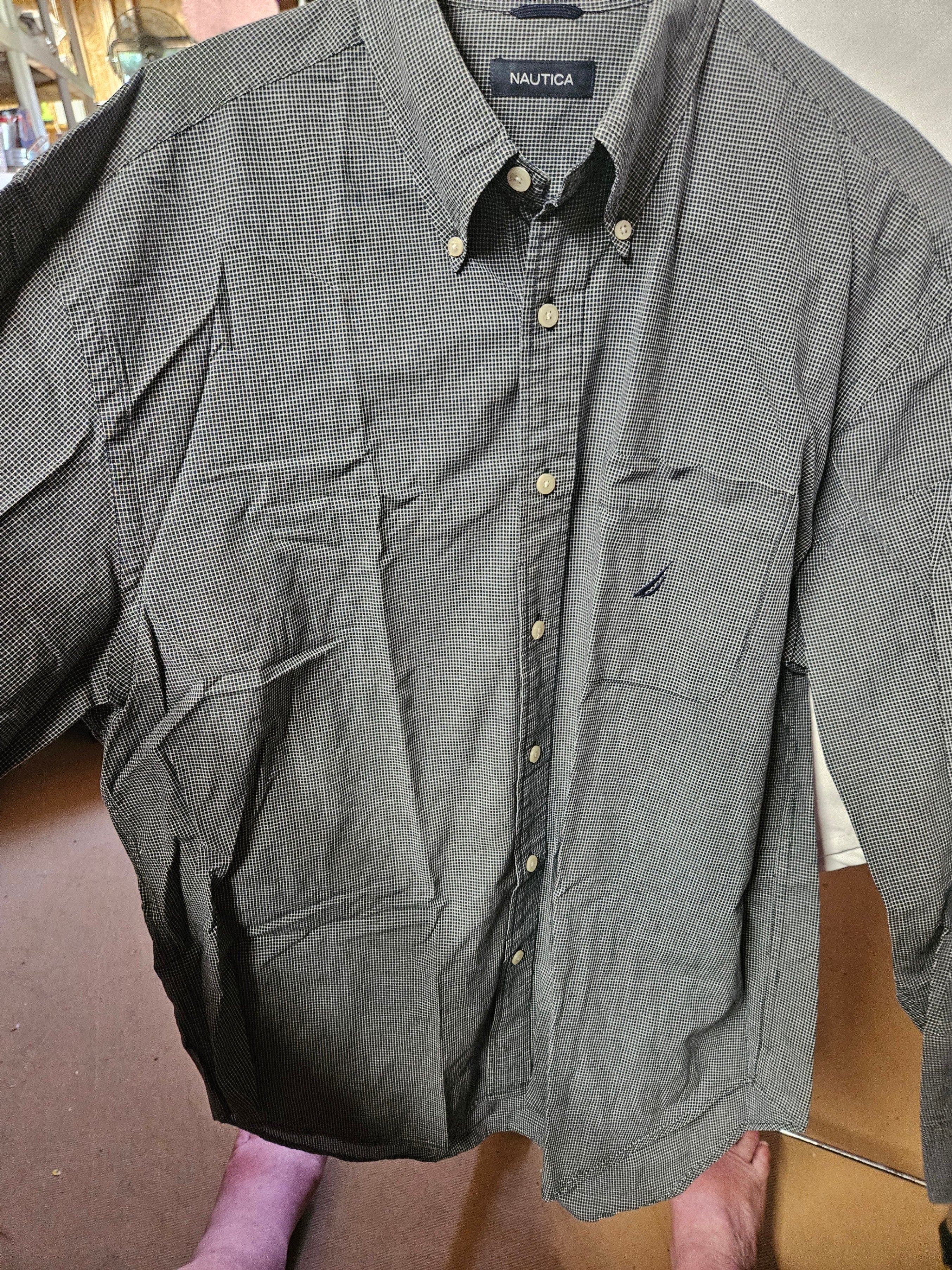 Nautica Men's Checkered Shirt Large 100% Cotton - Image 1