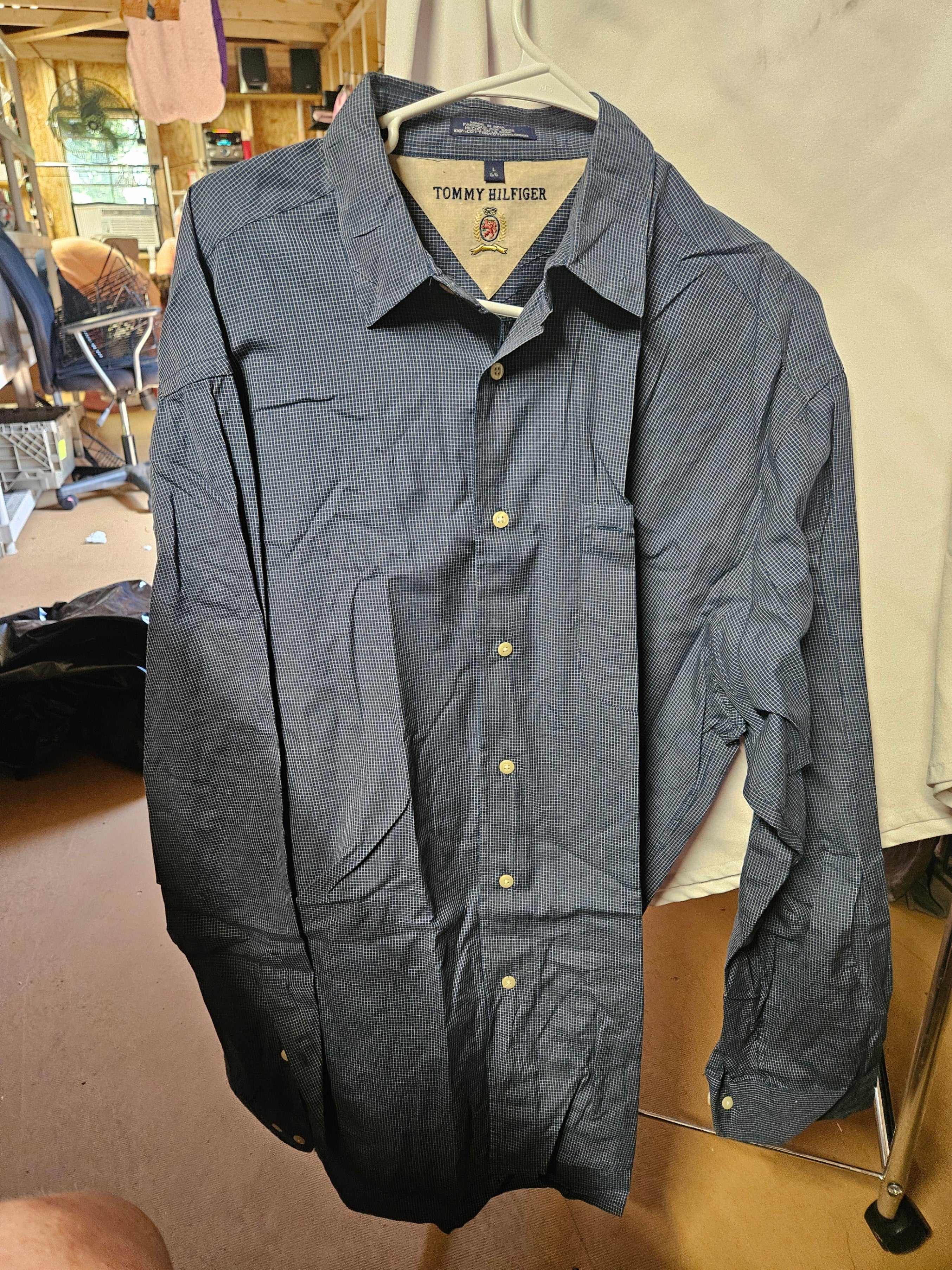 Tommy Hilfiger Men's Checkered Dress Shirt Size L - Image 1