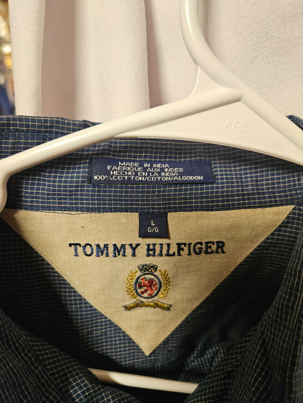 Tommy Hilfiger Men's Checkered Dress Shirt Size L - Image 2