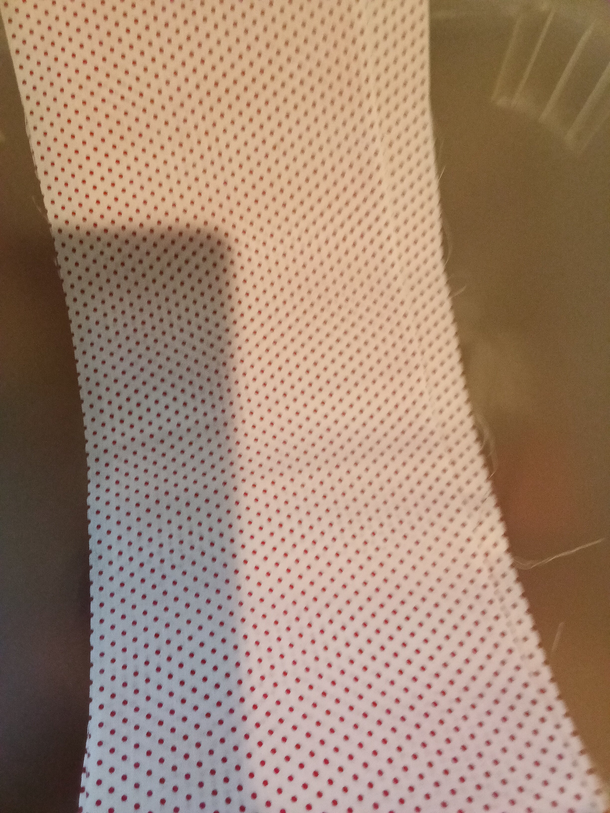Red Polka Dot Fabric Strip 15 pieces@  25" x 5" - Image 2