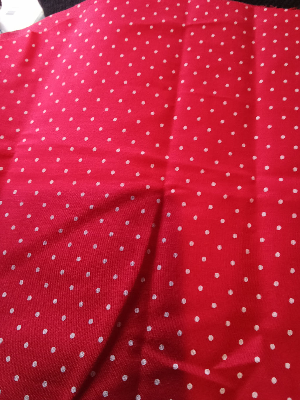 #2 Red Polka Dot Fabric Material (bigger dots) - Image 2