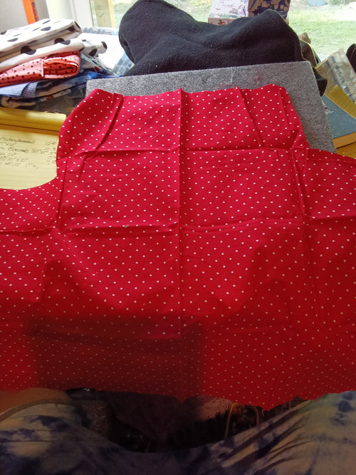 #3 Red Polka Dot Fabric for Sewing Crafts another pattern of dots - Image 1