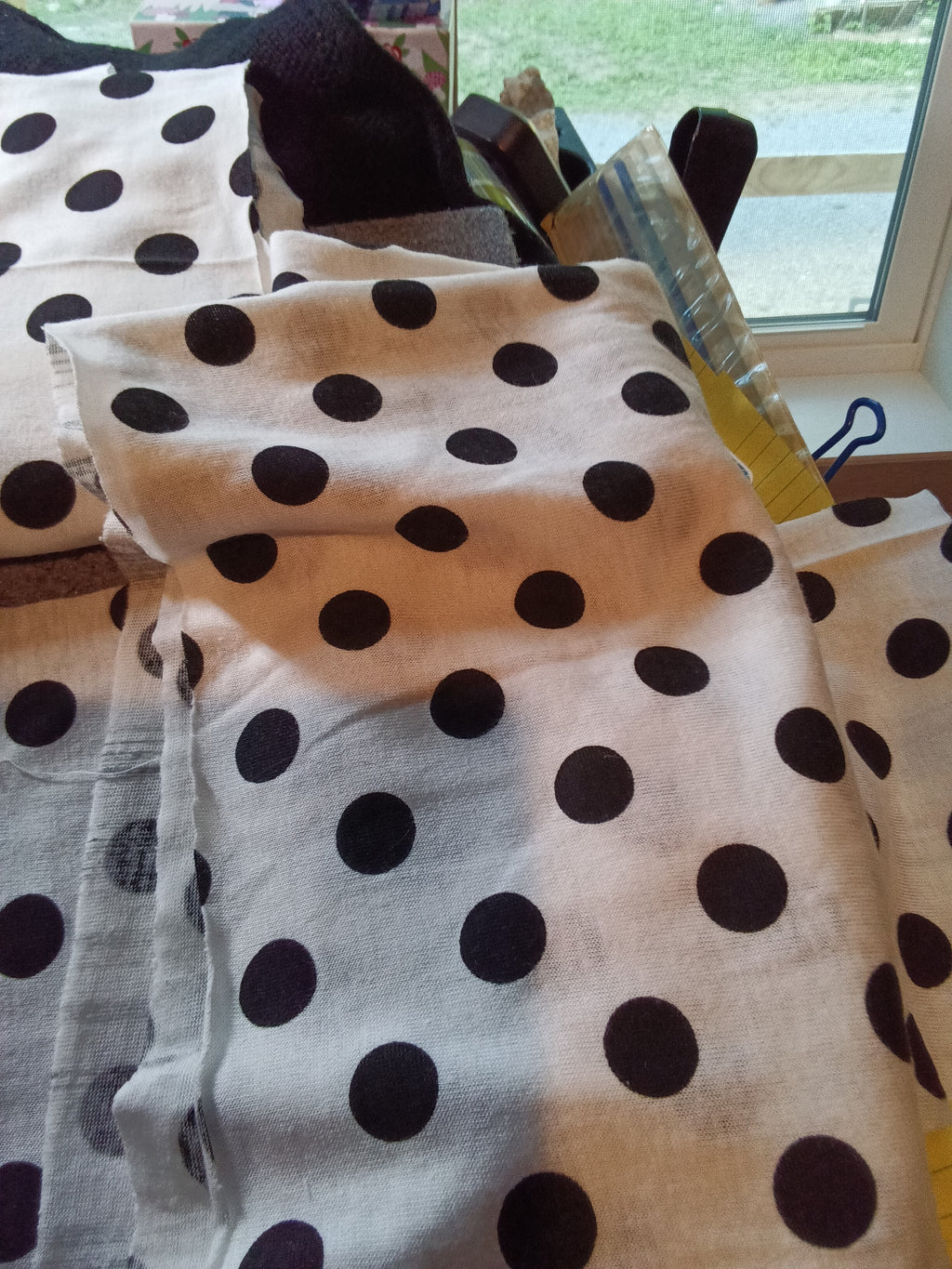 Polka Dot T- shirt Fabric Material for Sewing or Crafts - Image 3