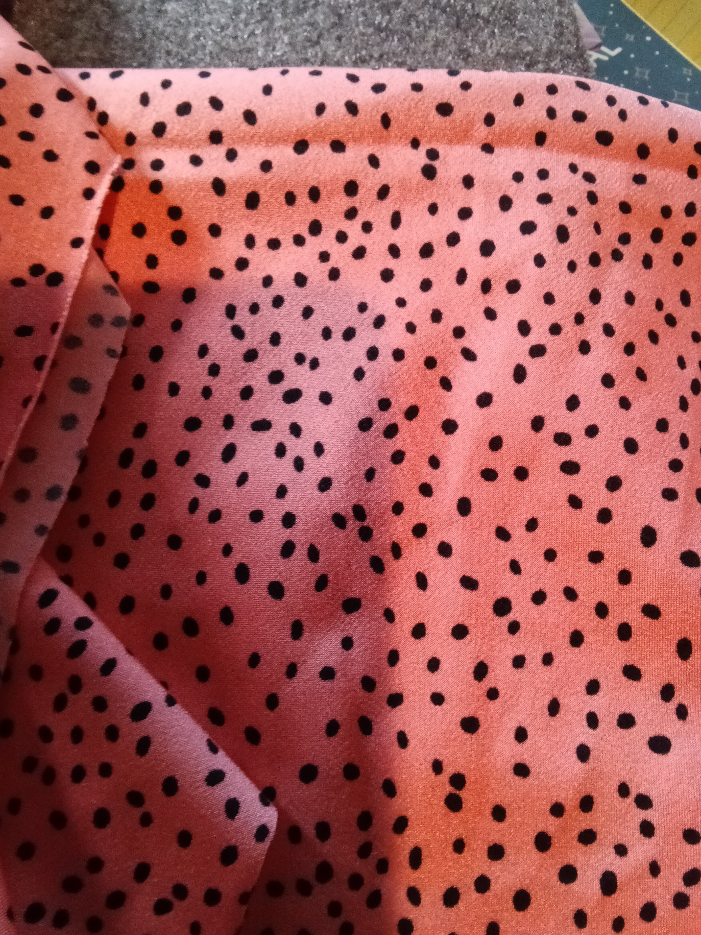 Coral Polka Dot  spandex Fabric - Image 2