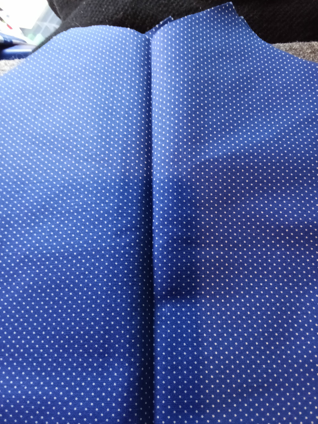 Blue Polka Dot Fabric Material - Image 1