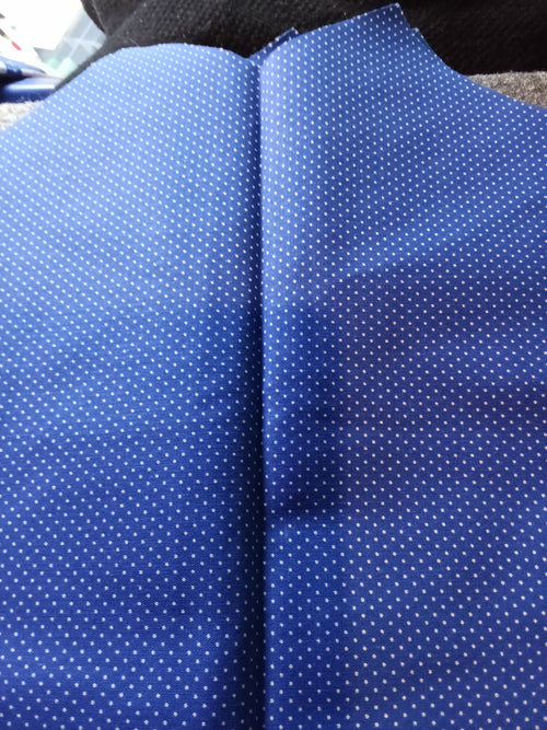 Blue Polka Dot Fabric Material - Image 1