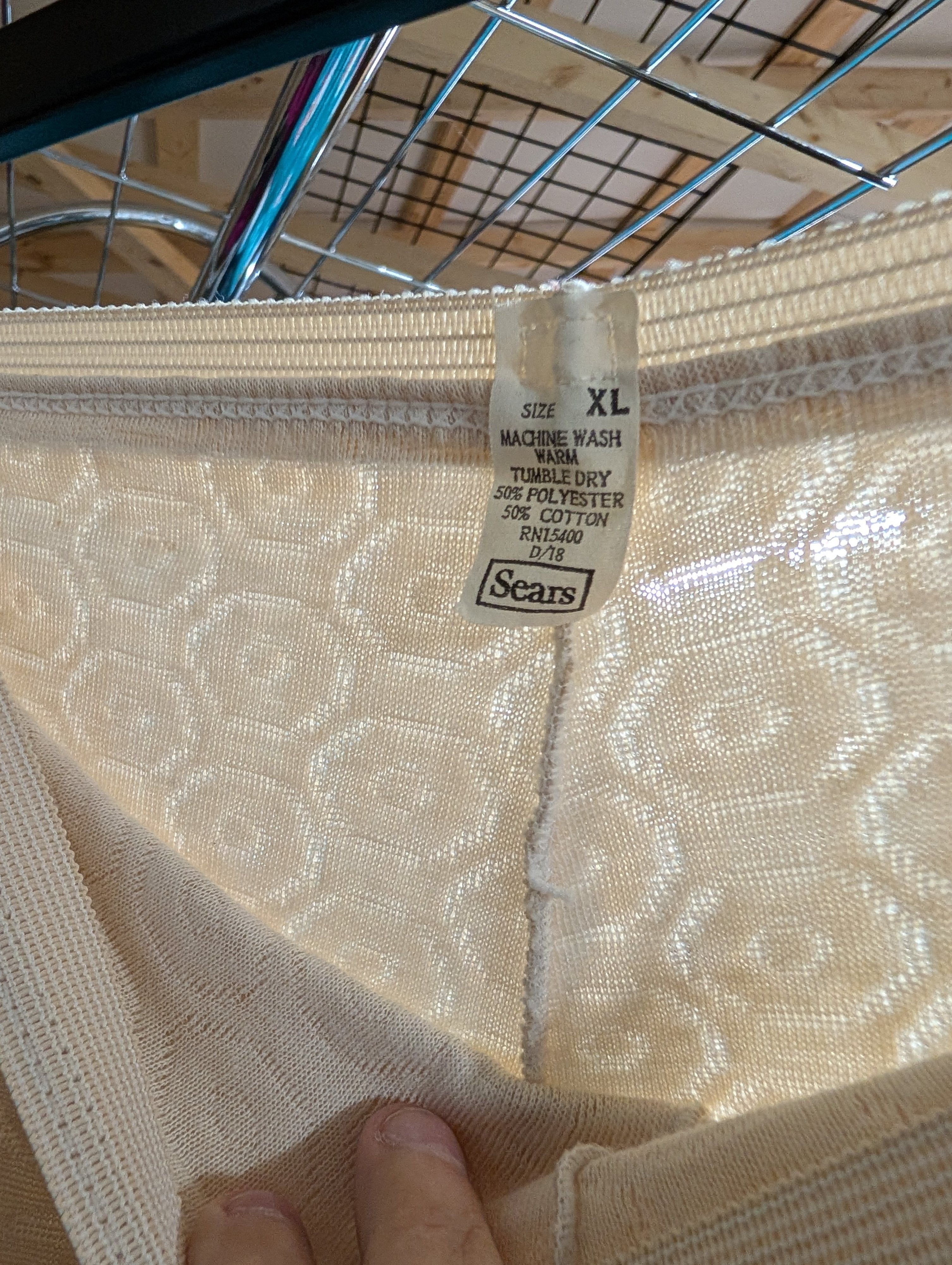Beige Textured thermal  Pants with Elastic Cuffs - Image 3