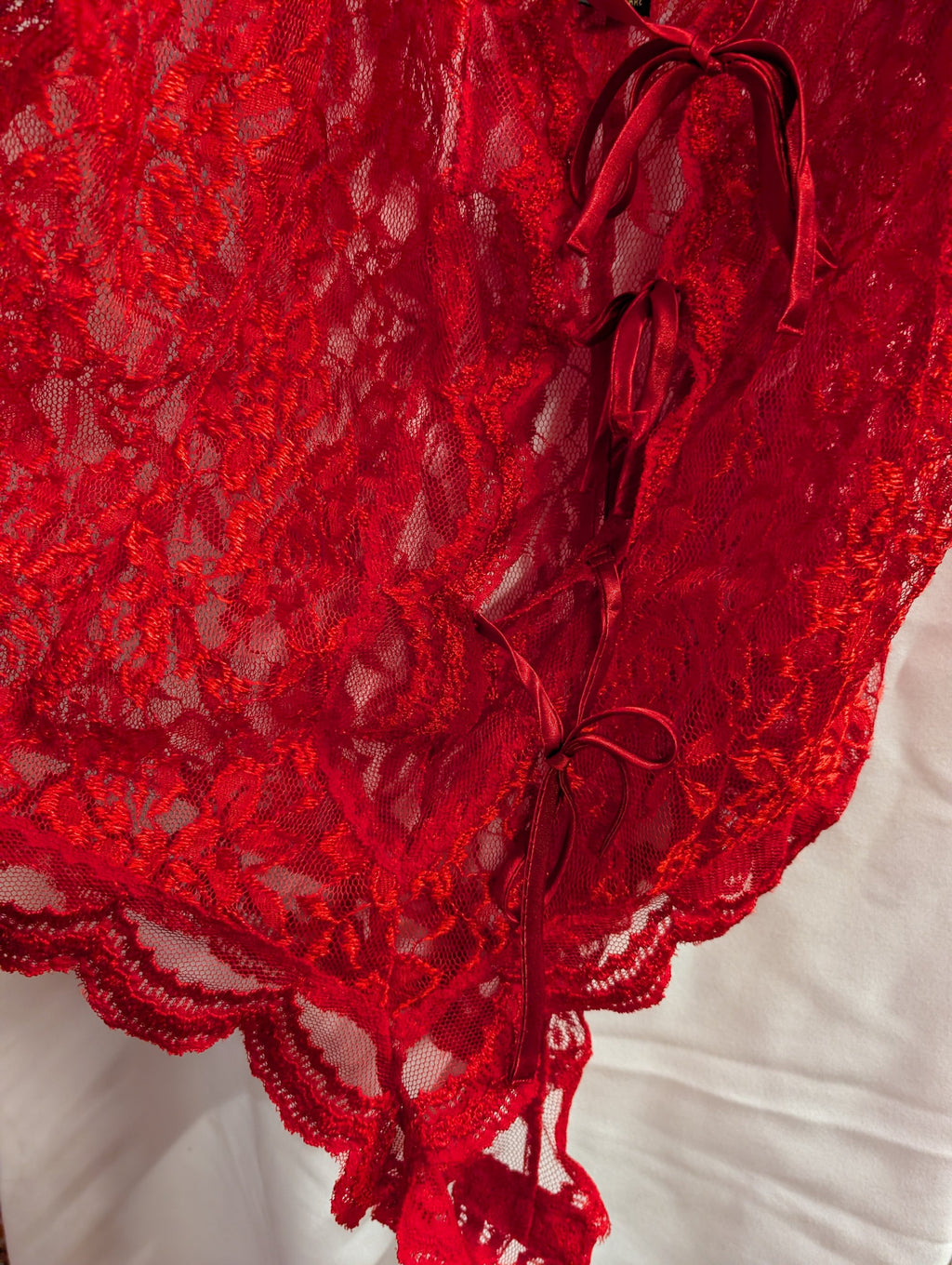 Solange Satin Red Lace Bodysuit Size 18/20 - Image 5