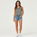 Striped Sleeveless Tank Top Black/White - Image 1