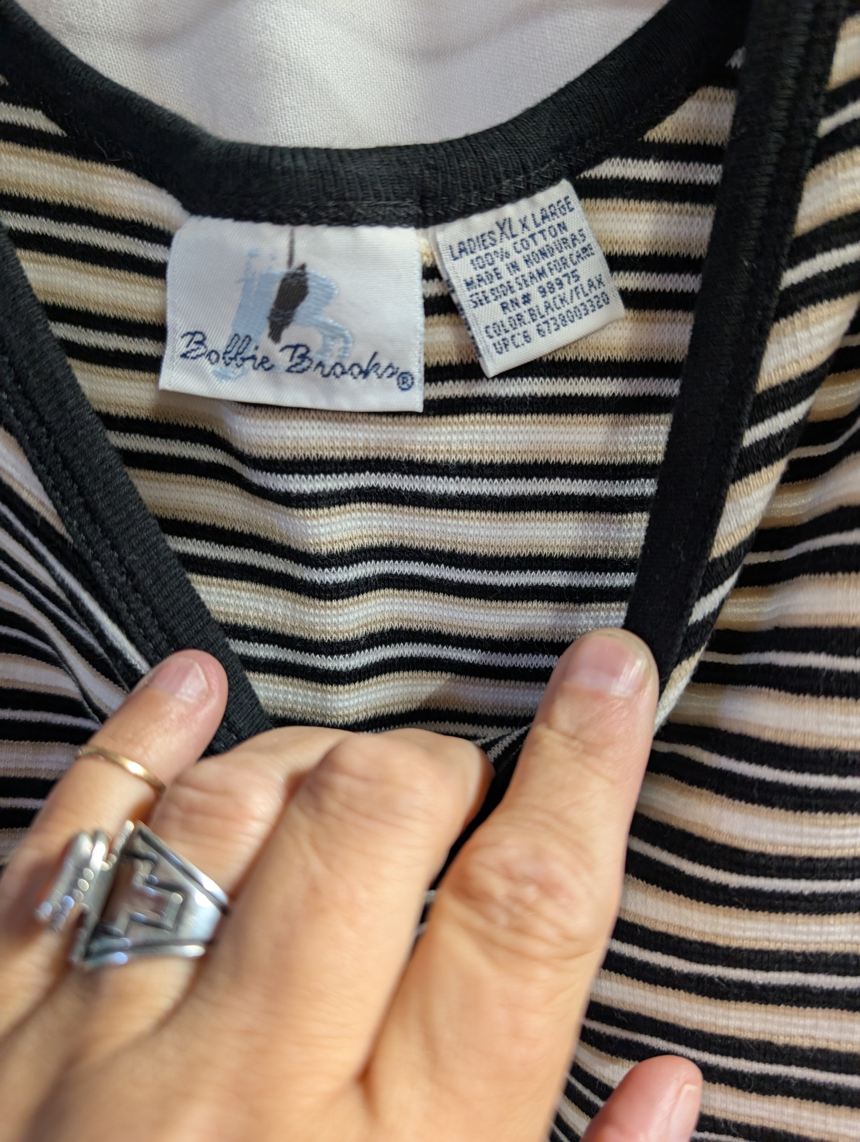 Striped Sleeveless Tank Top Black/White - Image 3