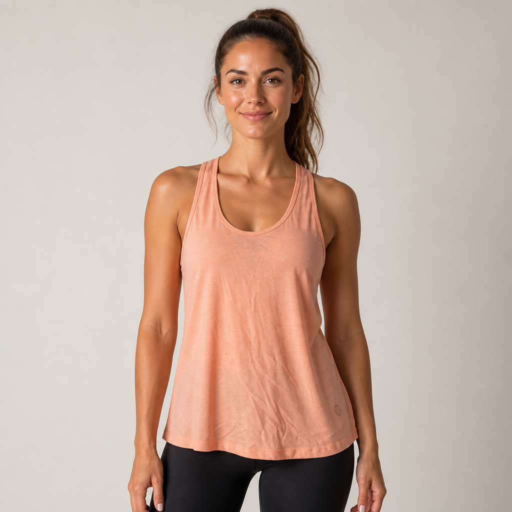 Women's Peach Racerback Tank Top size m - Image 1