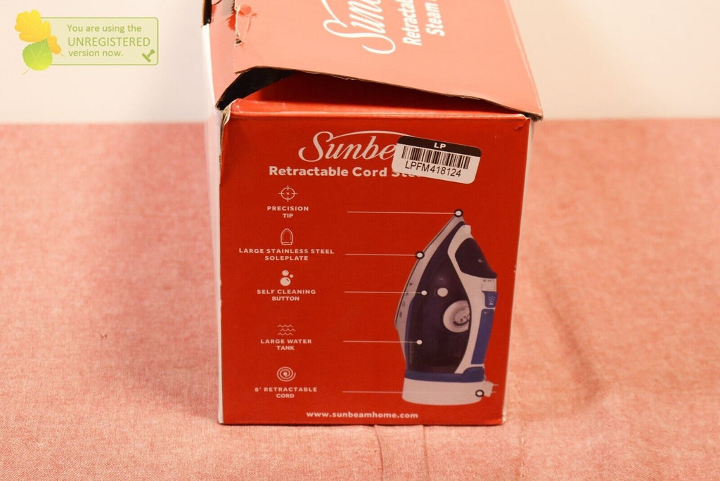 Sunbeam 1700W Steam Iron with Retractable Cord and Shot of Steam Feature - Image 2