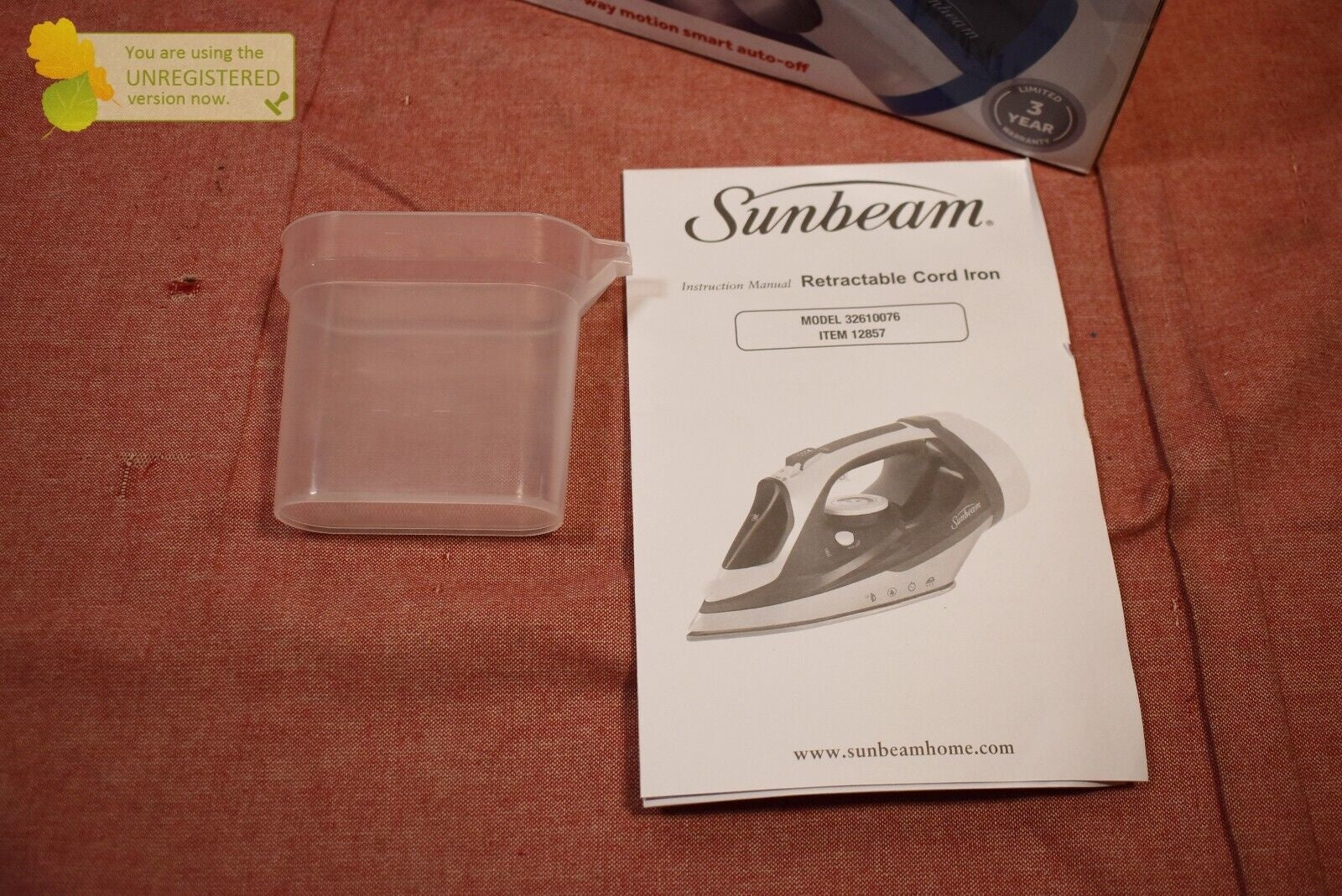 Sunbeam 1700W Steam Iron with Retractable Cord and Shot of Steam Feature - Image 3