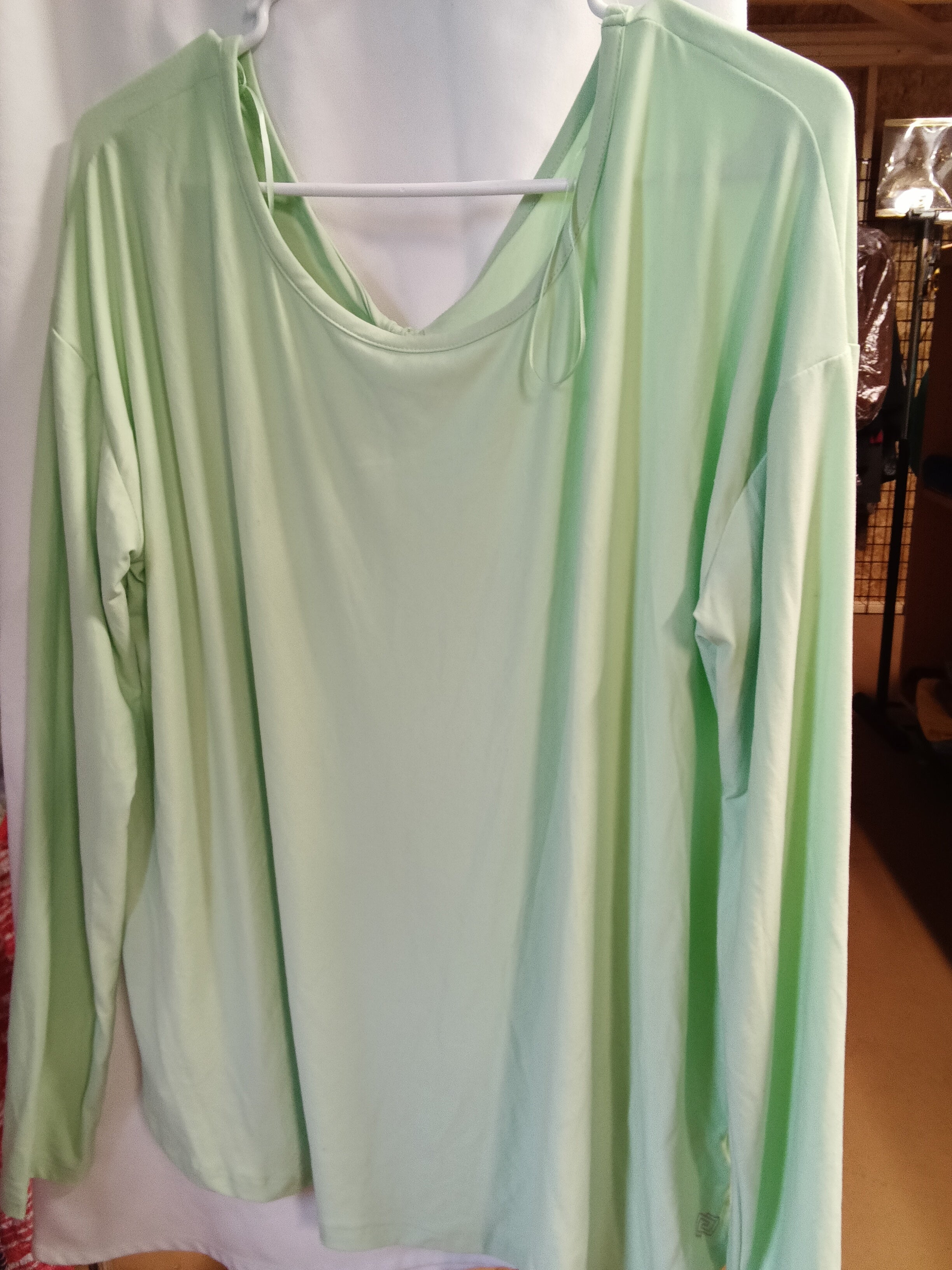 ZELOS Long Sleeve Twist Back T-Shirt, Mint, X-Large - Image 3