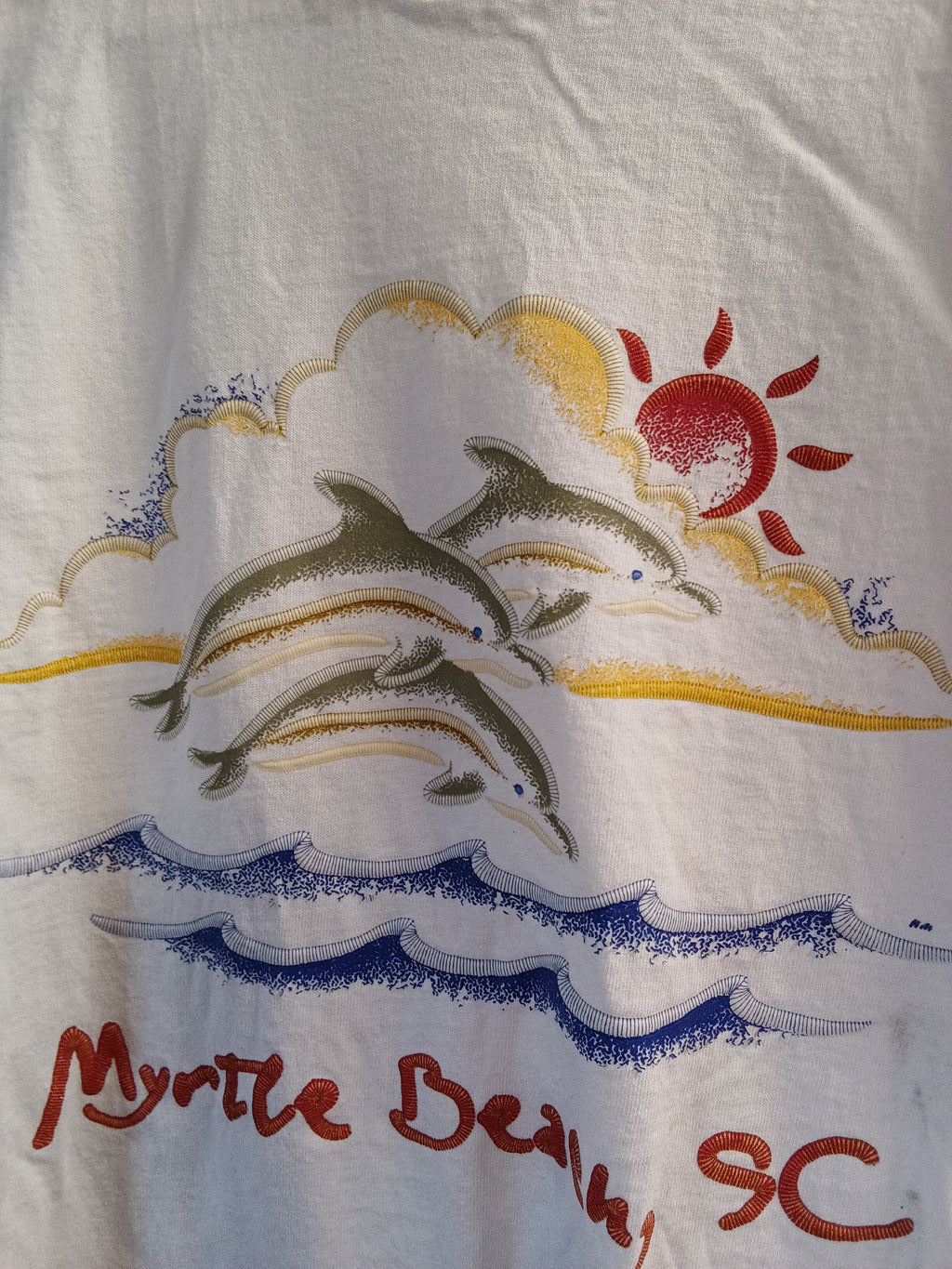 Myrtle Beach SC Graphic T-Shirt Dolphins Design - Image 2