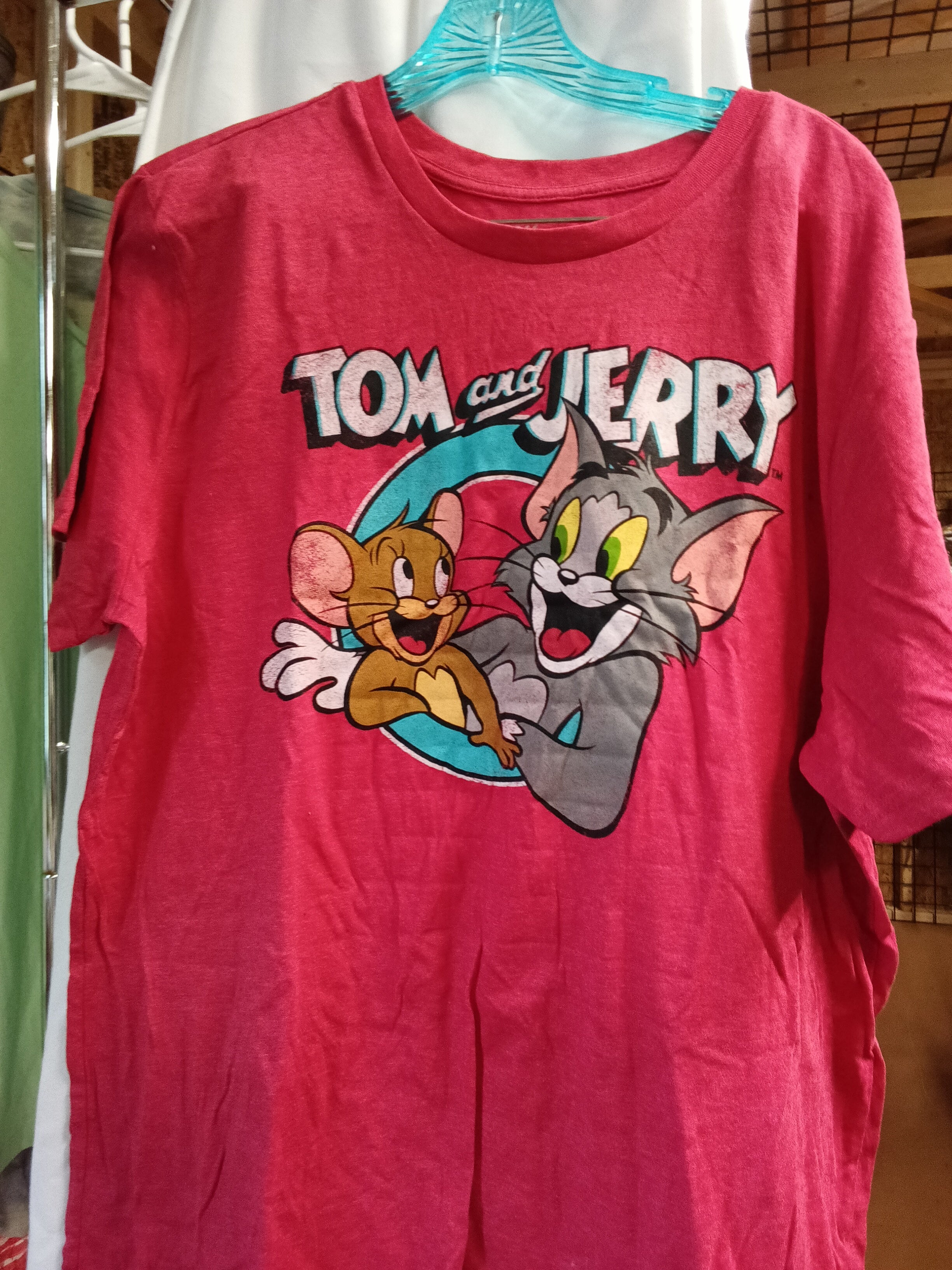 Tom and Jerry Graphic T-Shirt 2XL Red - Image 1
