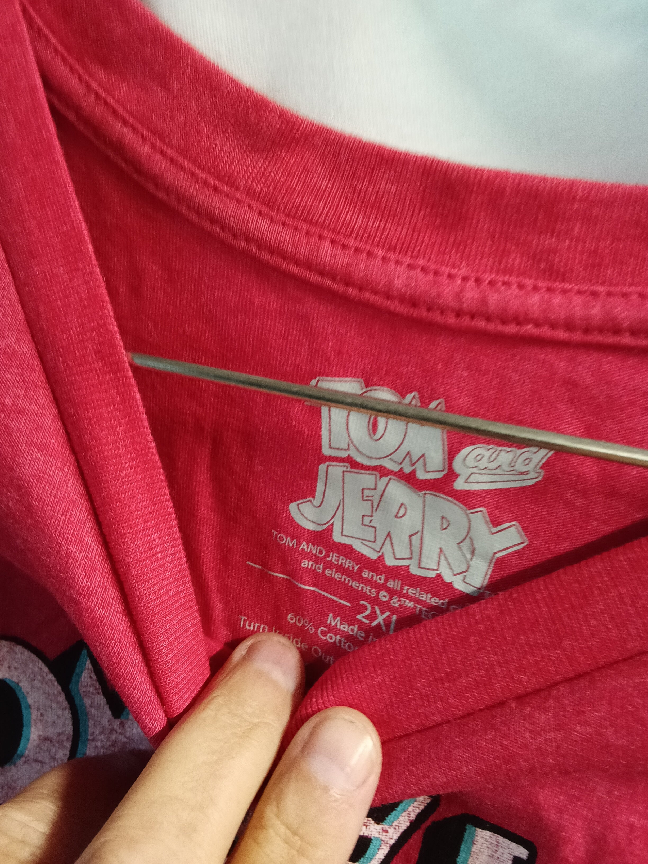 Tom and Jerry Graphic T-Shirt 2XL Red - Image 2