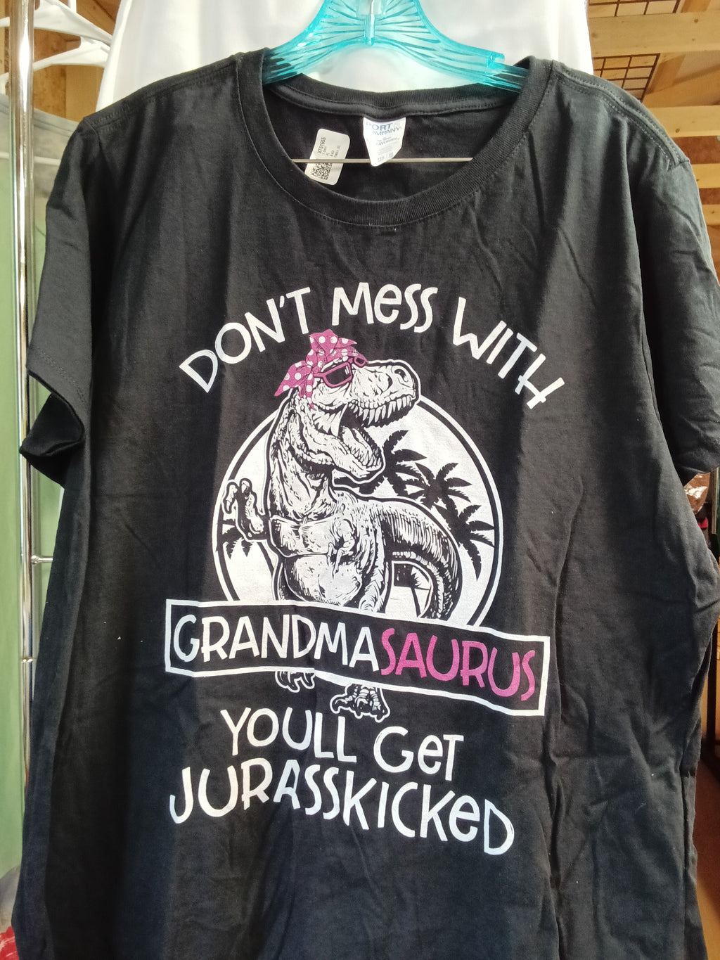 Port & Company Grandma Saurus T-Shirt 2XL Black - Image 1