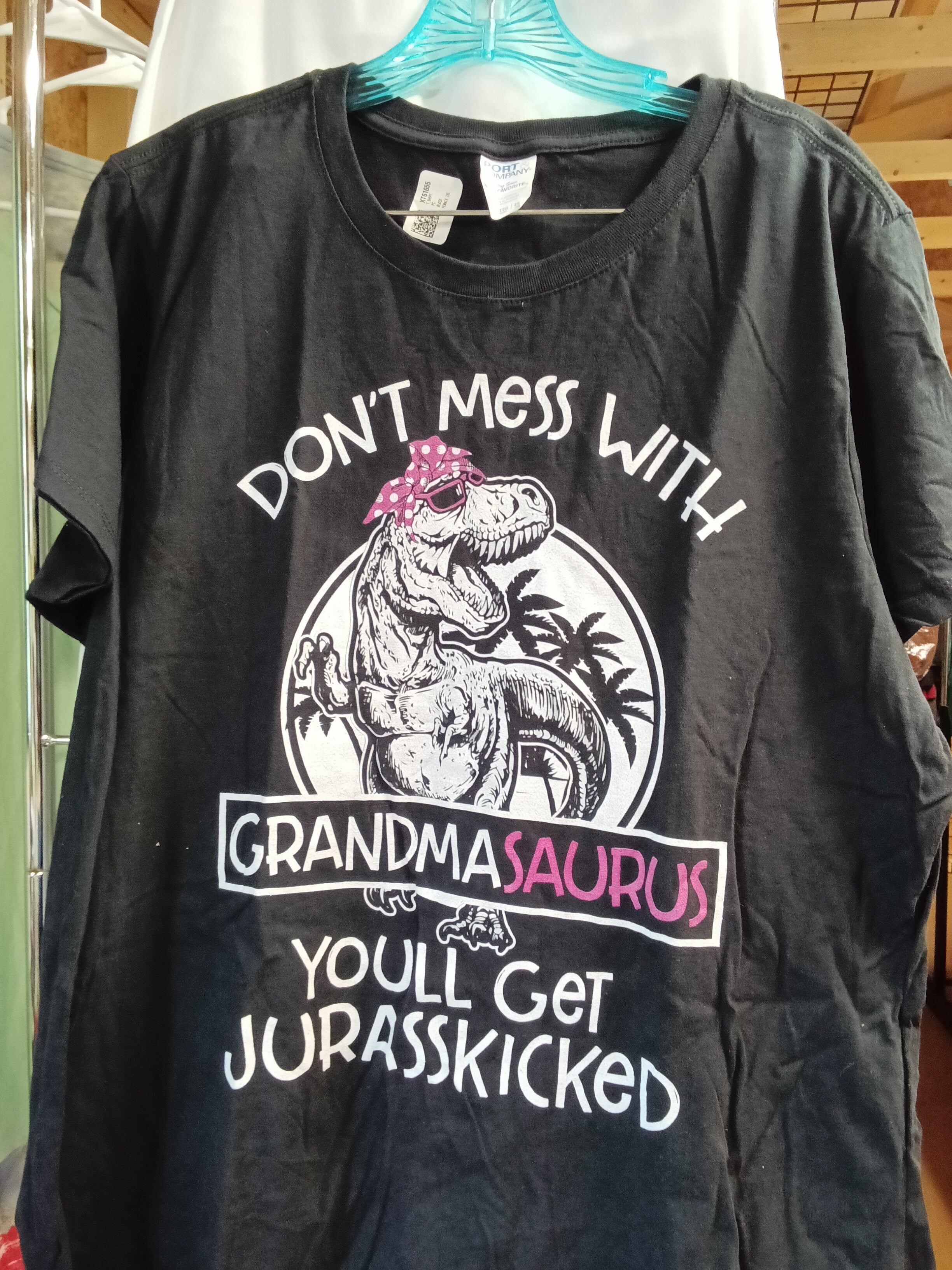 Port & Company Grandma Saurus T-Shirt 2XL Black - Image 1