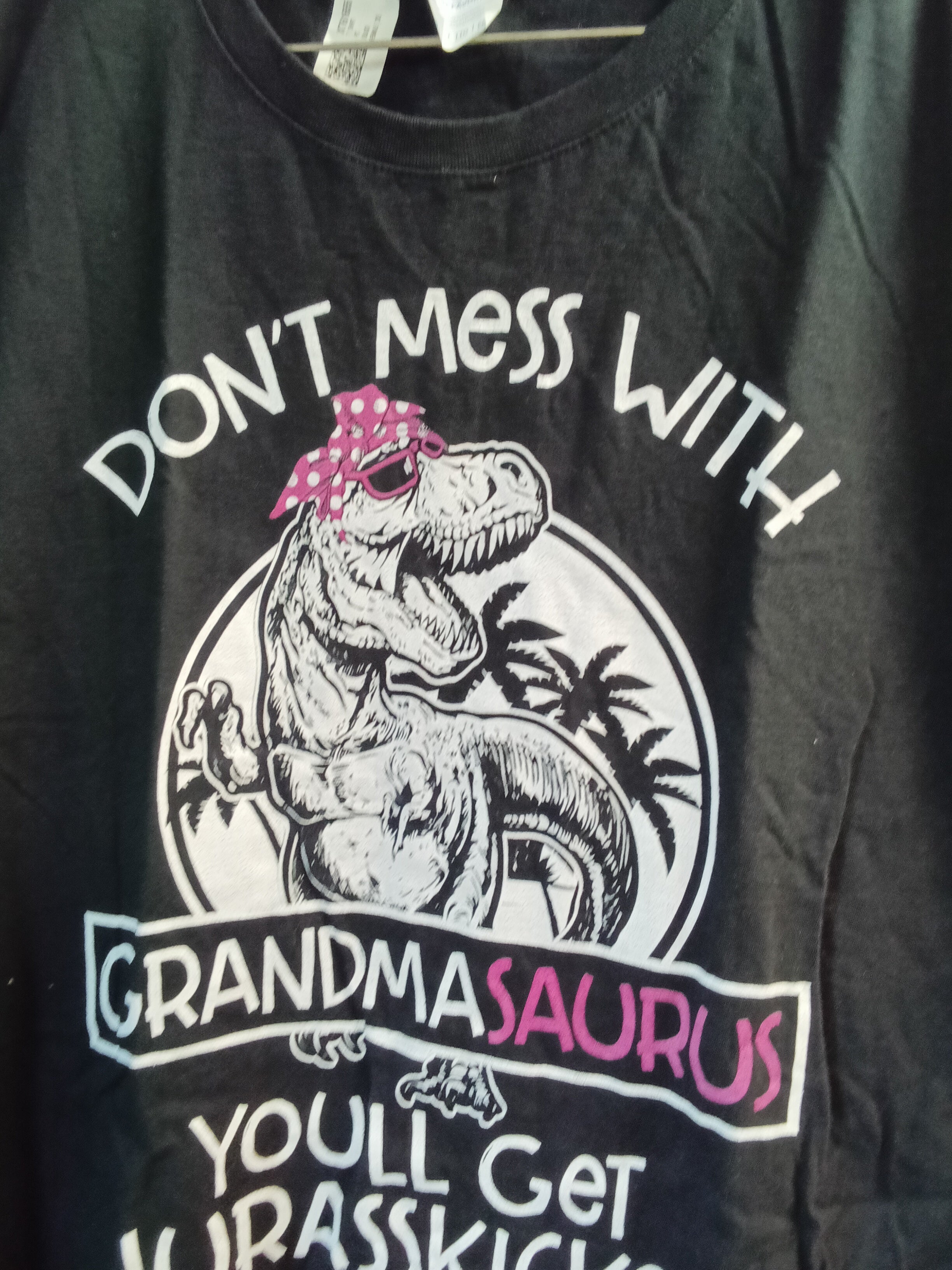 Port & Company Grandma Saurus T-Shirt 2XL Black - Image 3