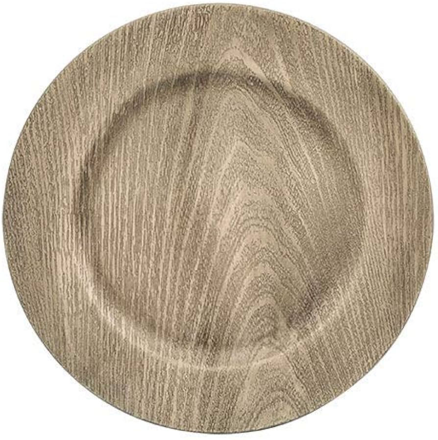 Faux Wood Charger Plates in Grey - Image 2