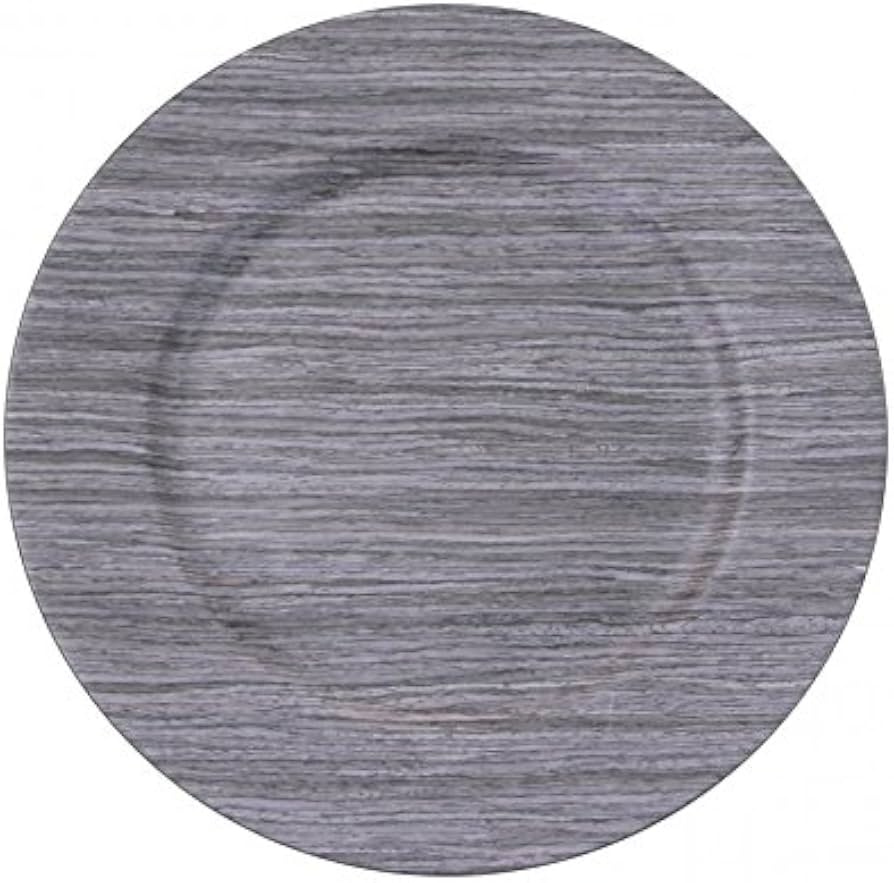 Faux Wood Charger Plates in Grey - Image 3