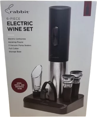 Rabbit 6-Piece Electric Wine Set with Corkscrew and Accessories - Image 4
