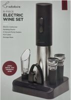 Rabbit 6-Piece Electric Wine Set with Corkscrew and Accessories - Image 1