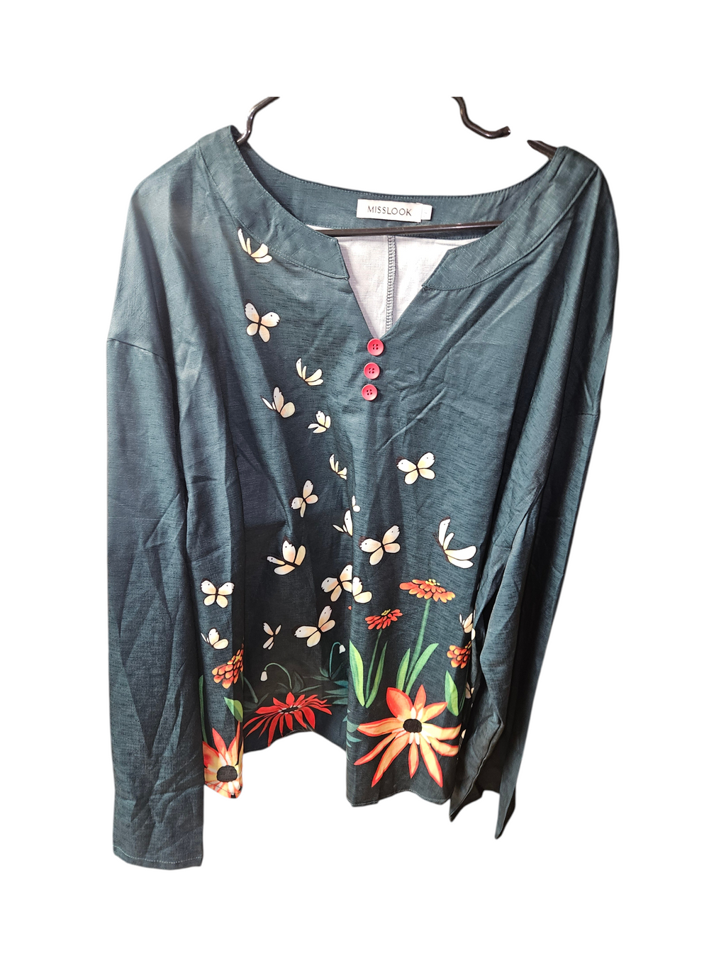 Misslook Floral Long Sleeve Blouse - Image 1