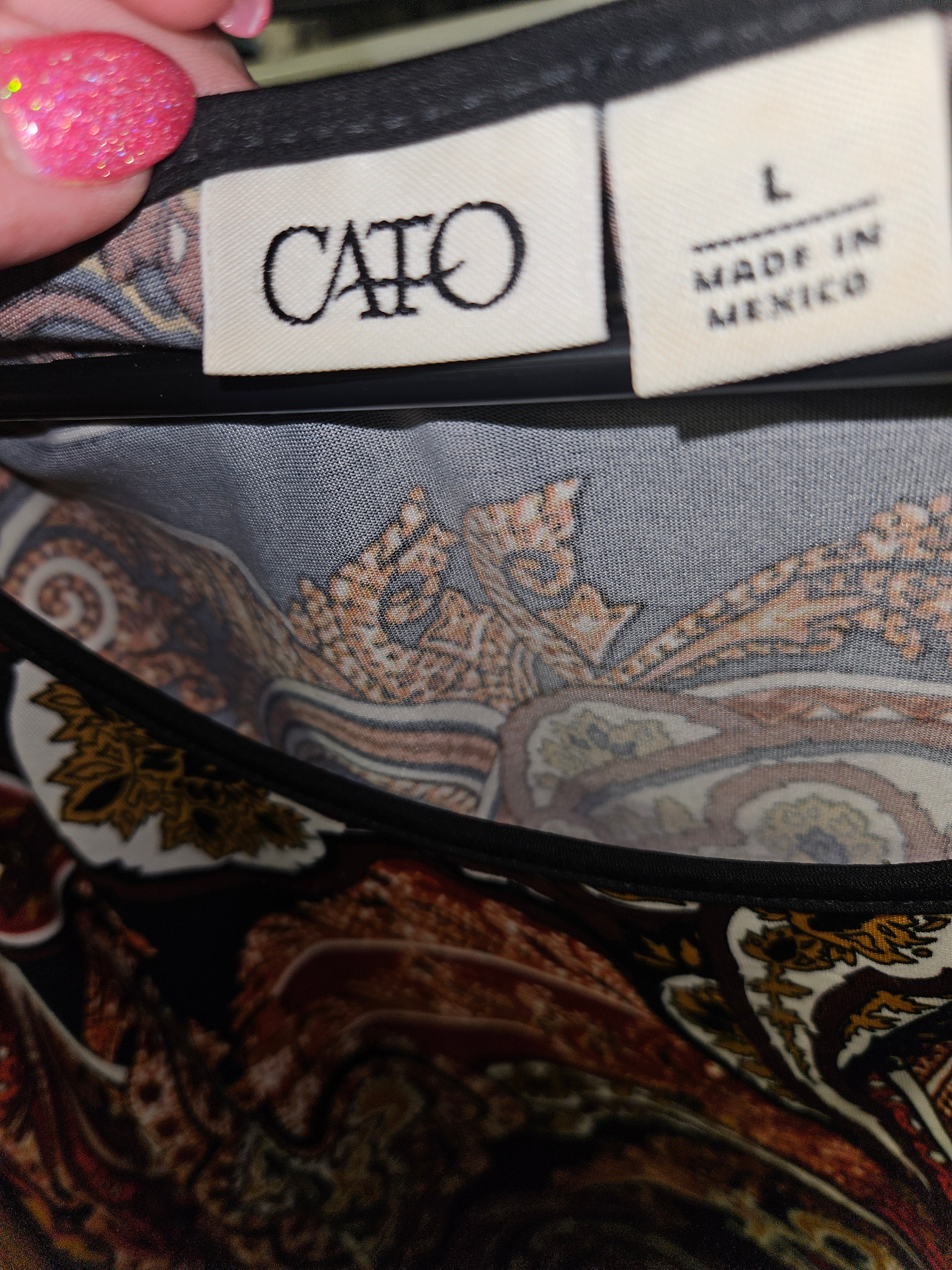 Cato Women's Paisley Blouse Size L - Image 2