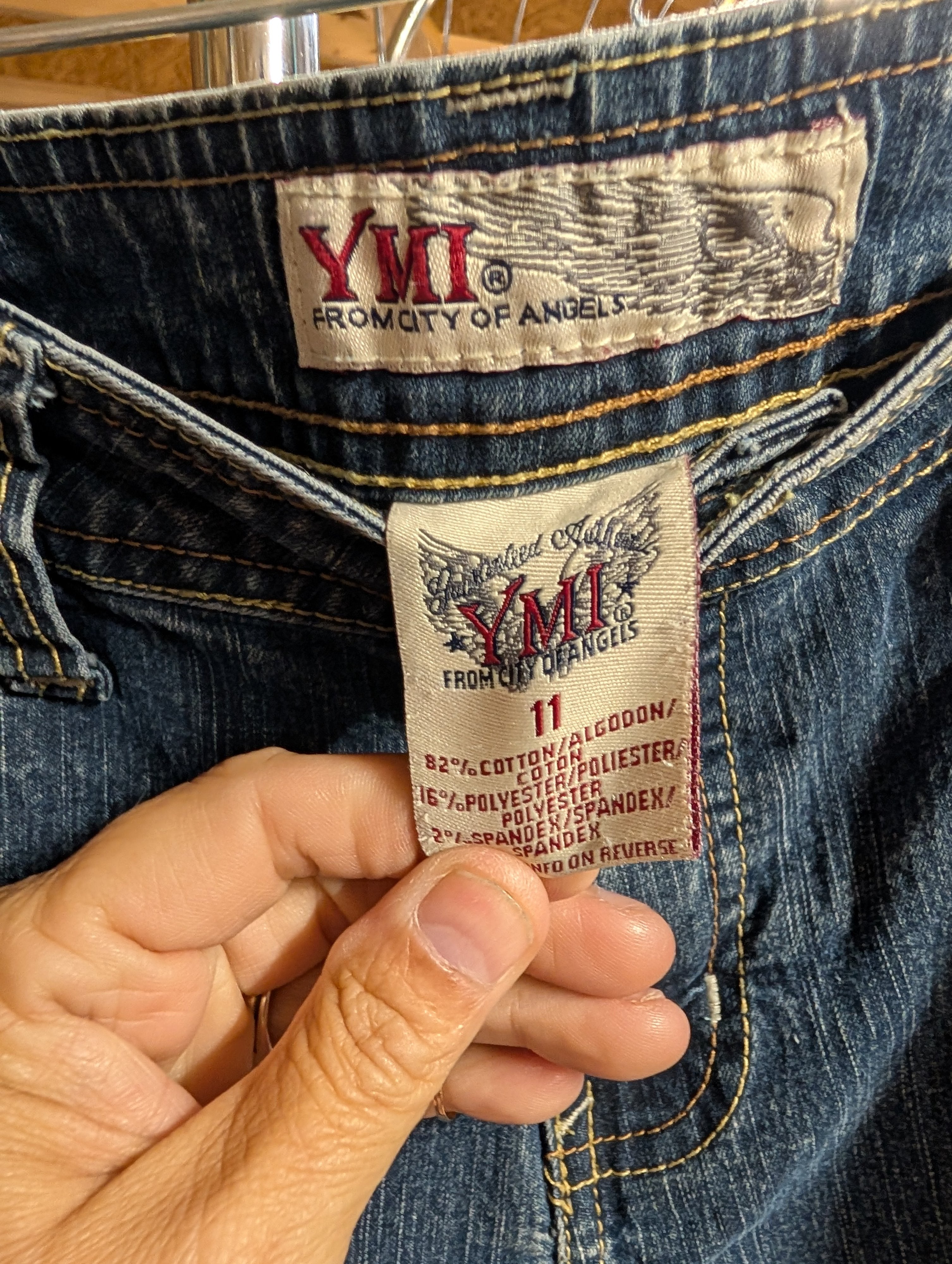 YMI Women's Jeans Size 11 with Colorful Patches - Image 3