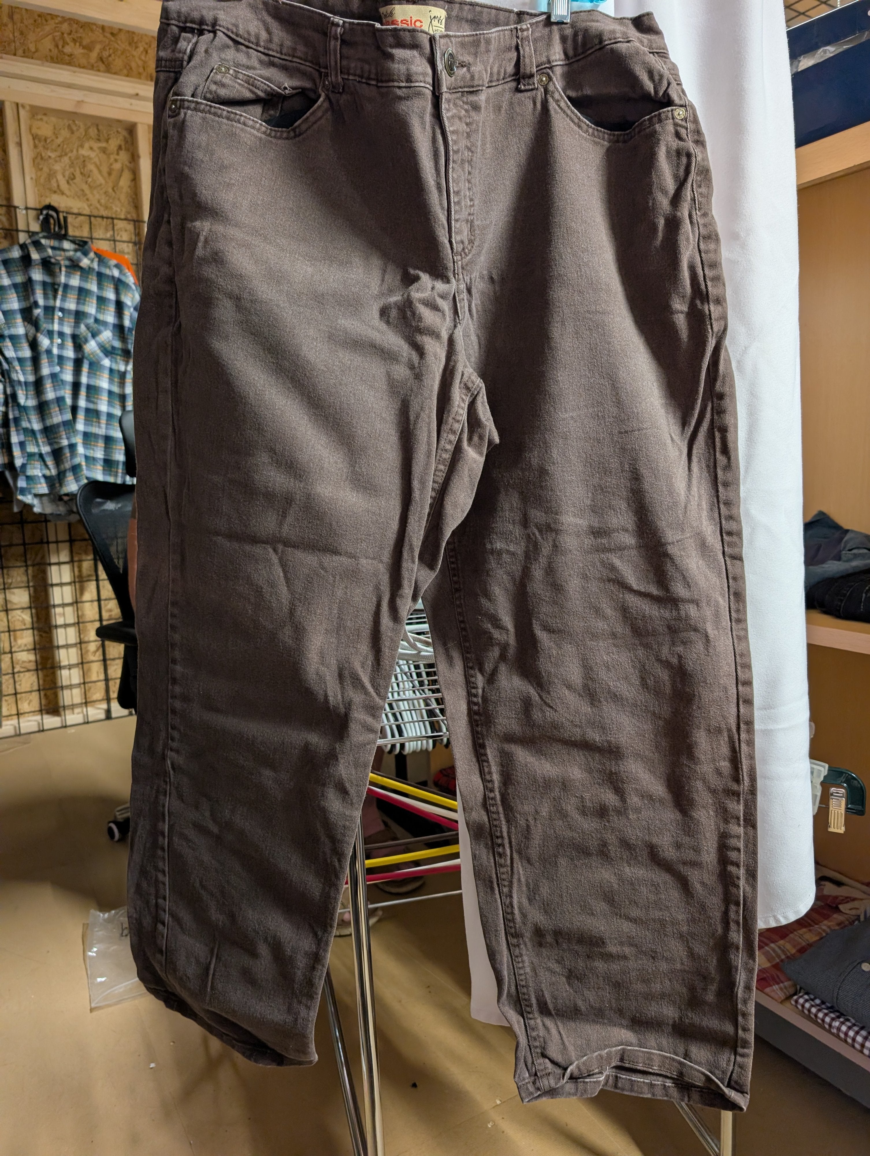 JMS Classic Denim Stretch Jeans 22W Falcon Brown - Image 1
