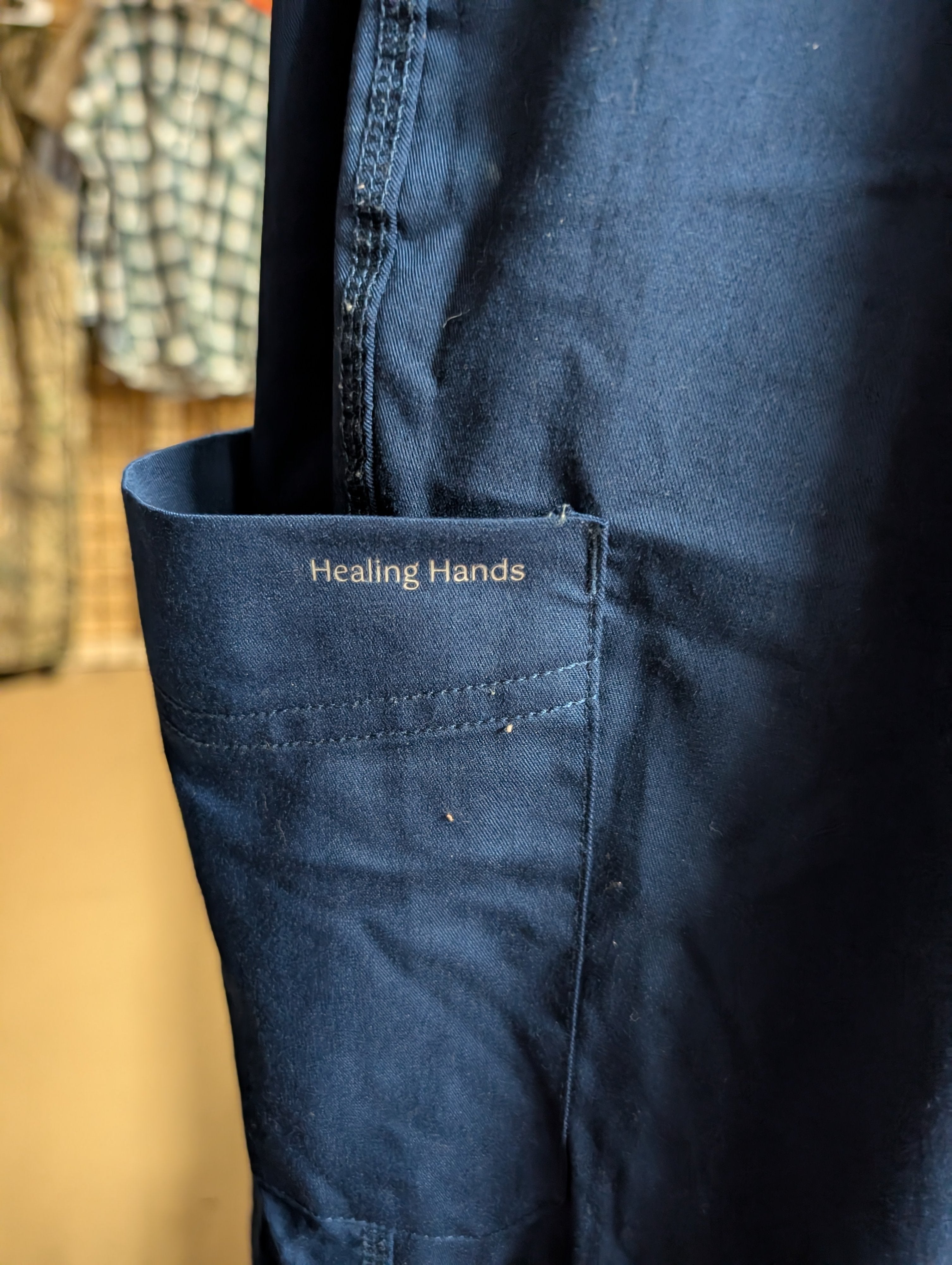 Healing Hands Navy Scrub Pants with Zipper Pockets - Image 2