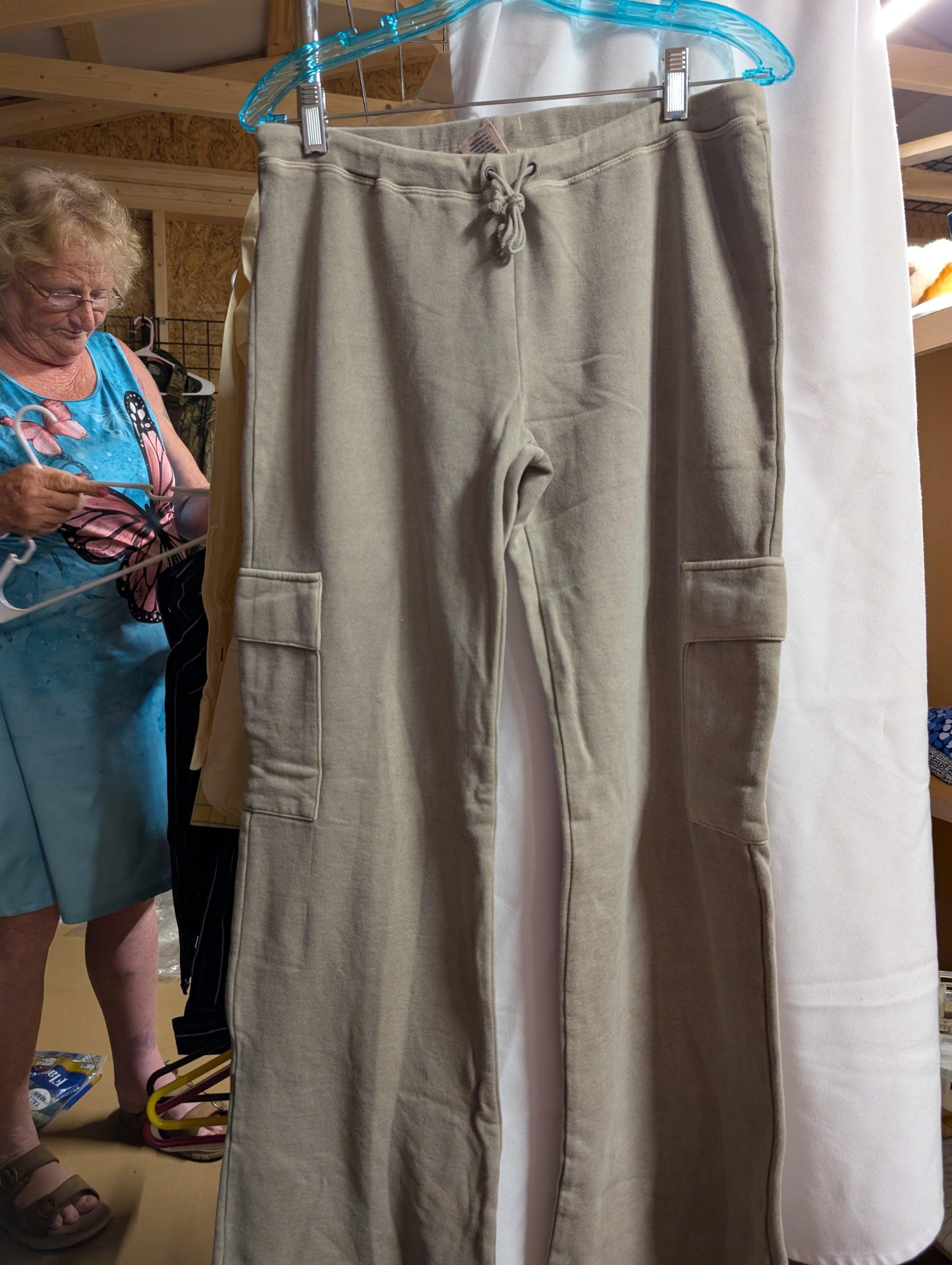 Old Navy Cargo Pants Small Beige Cotton Blend - Image 1