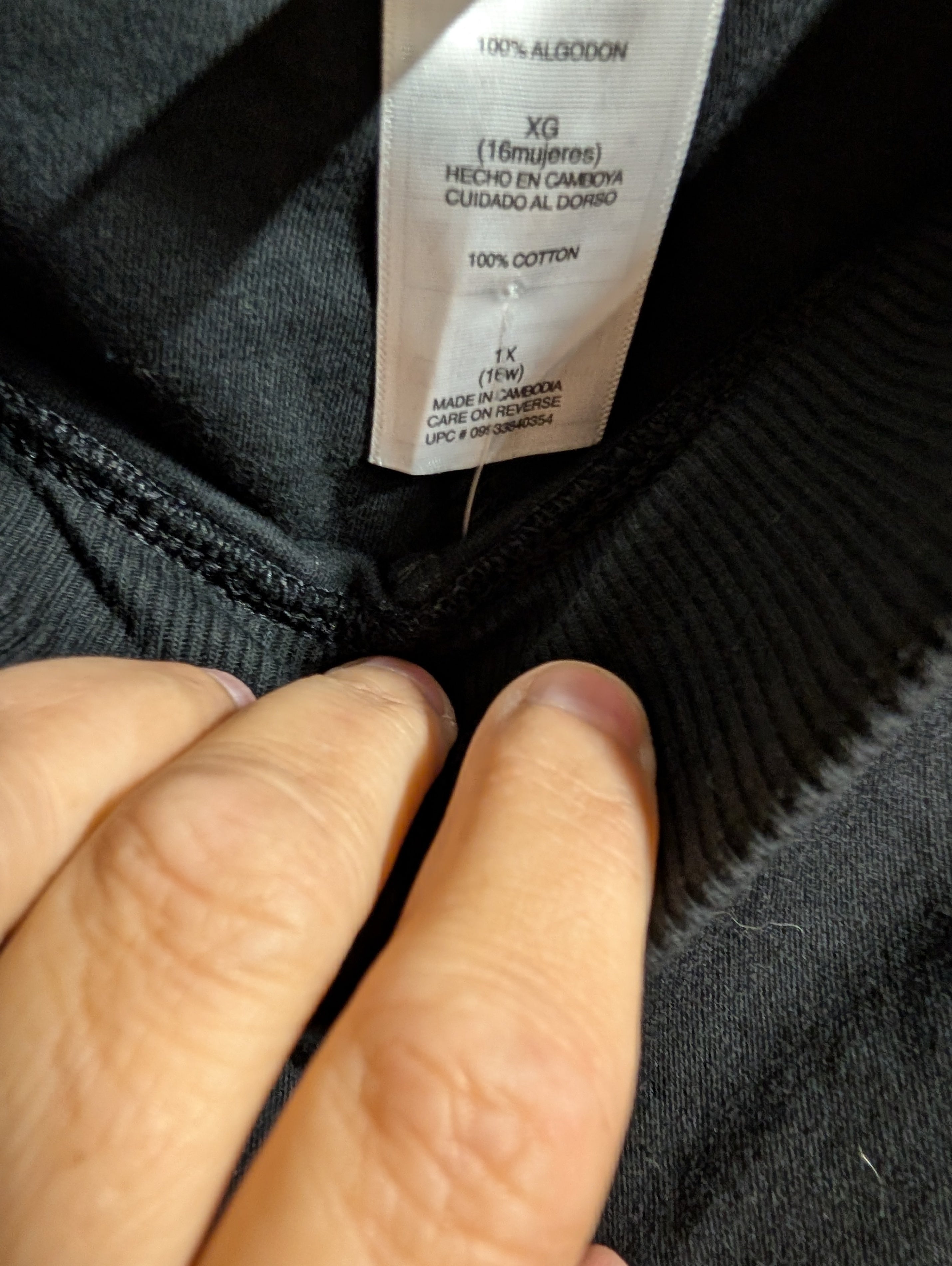 Women's Black Cotton Pants Size 1X - Image 2