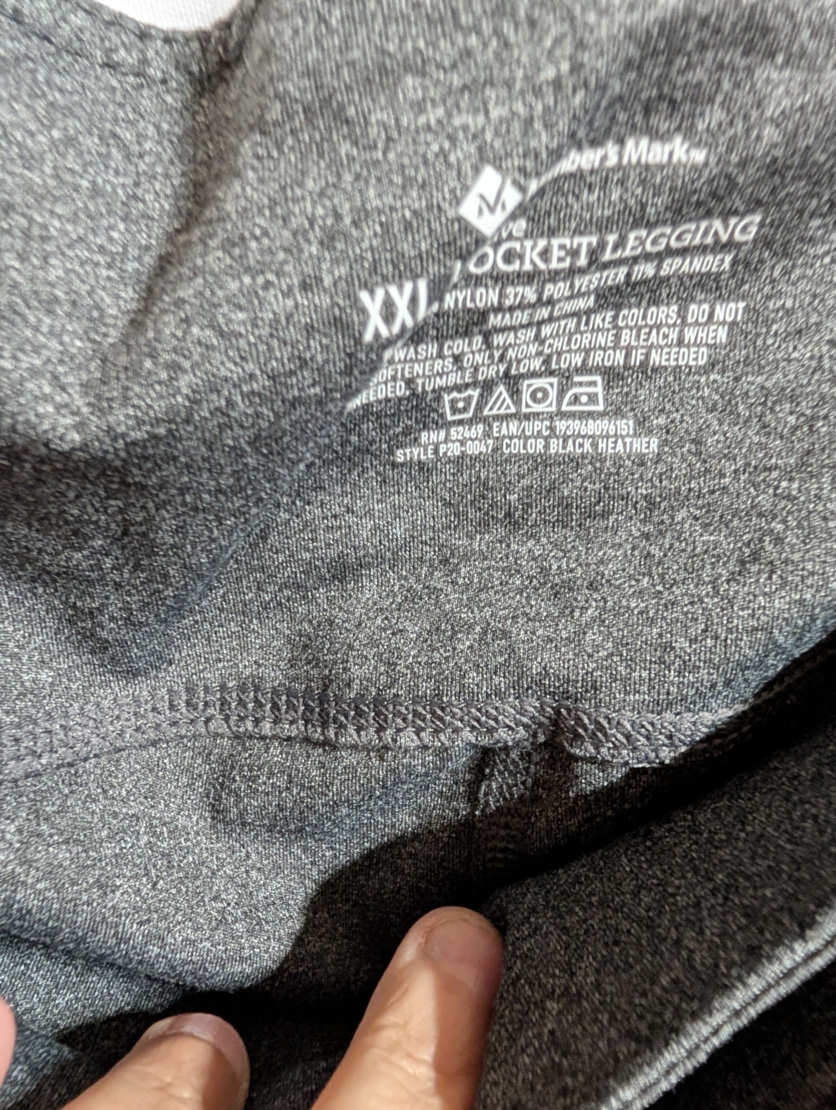 Members mark Women's Grey Athletic Leggings with Perforated Design - Image 3
