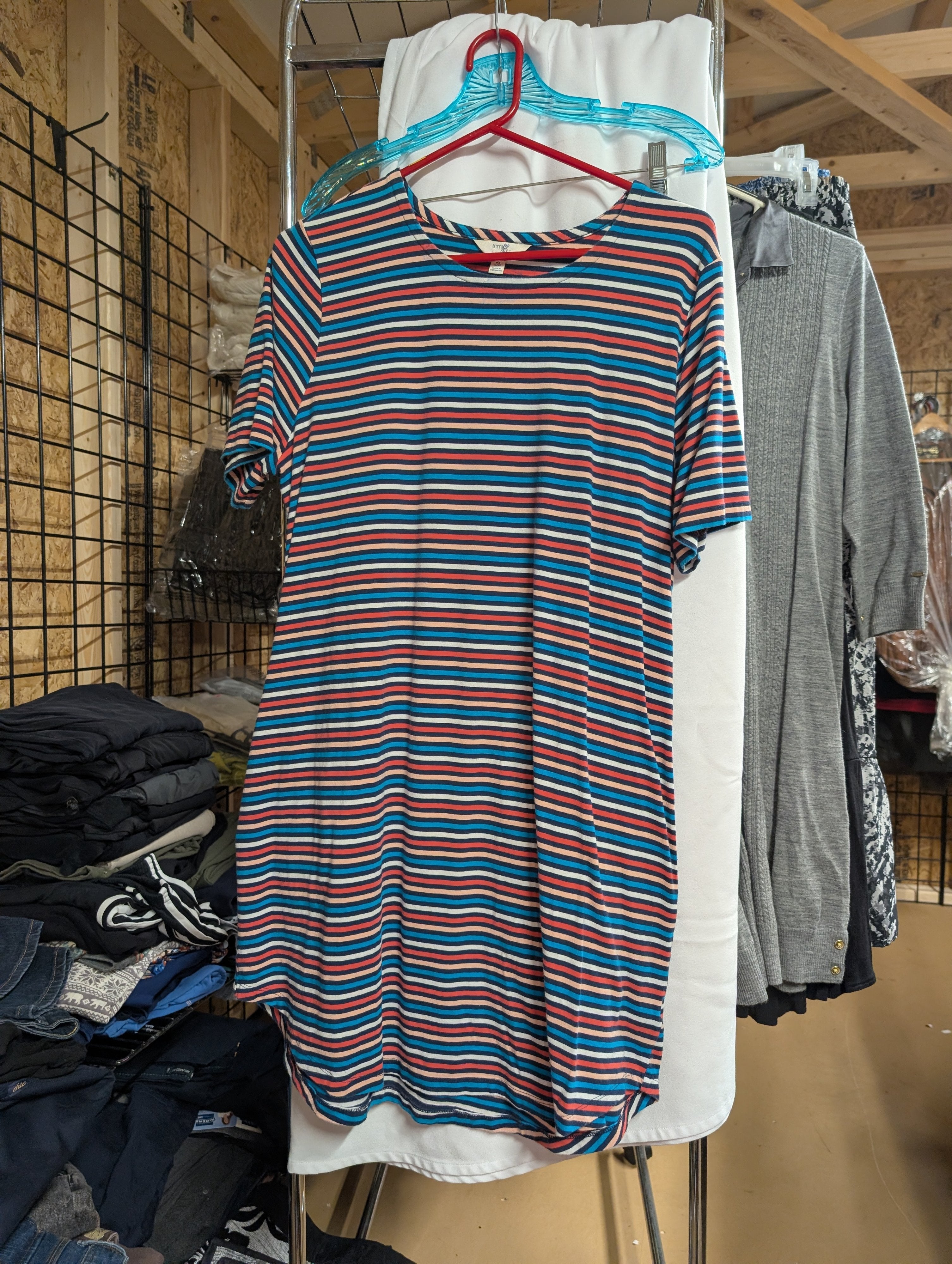 Lularoe Striped Short Sleeve Dress Size 0X - Image 1