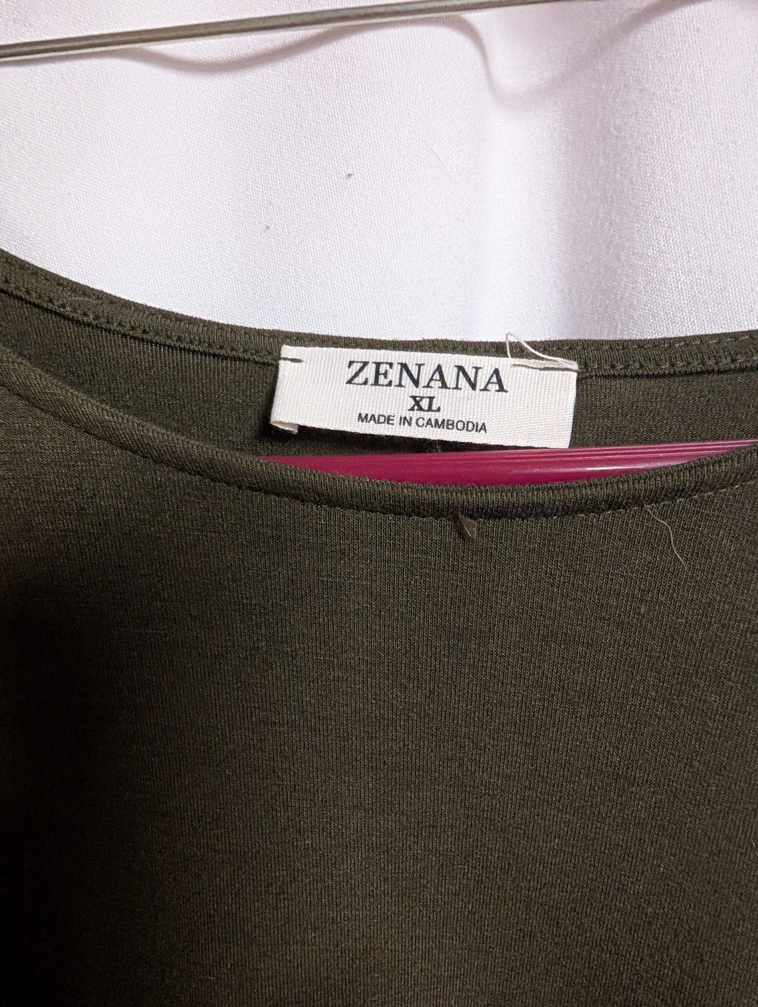 Zenana Long Sleeve Dress XL Green - Image 2