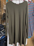 Zenana Long Sleeve Dress XL Green - Image 1