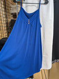 Women's Blue Sleeveless Dress 2XL with Button Detail - Image 1