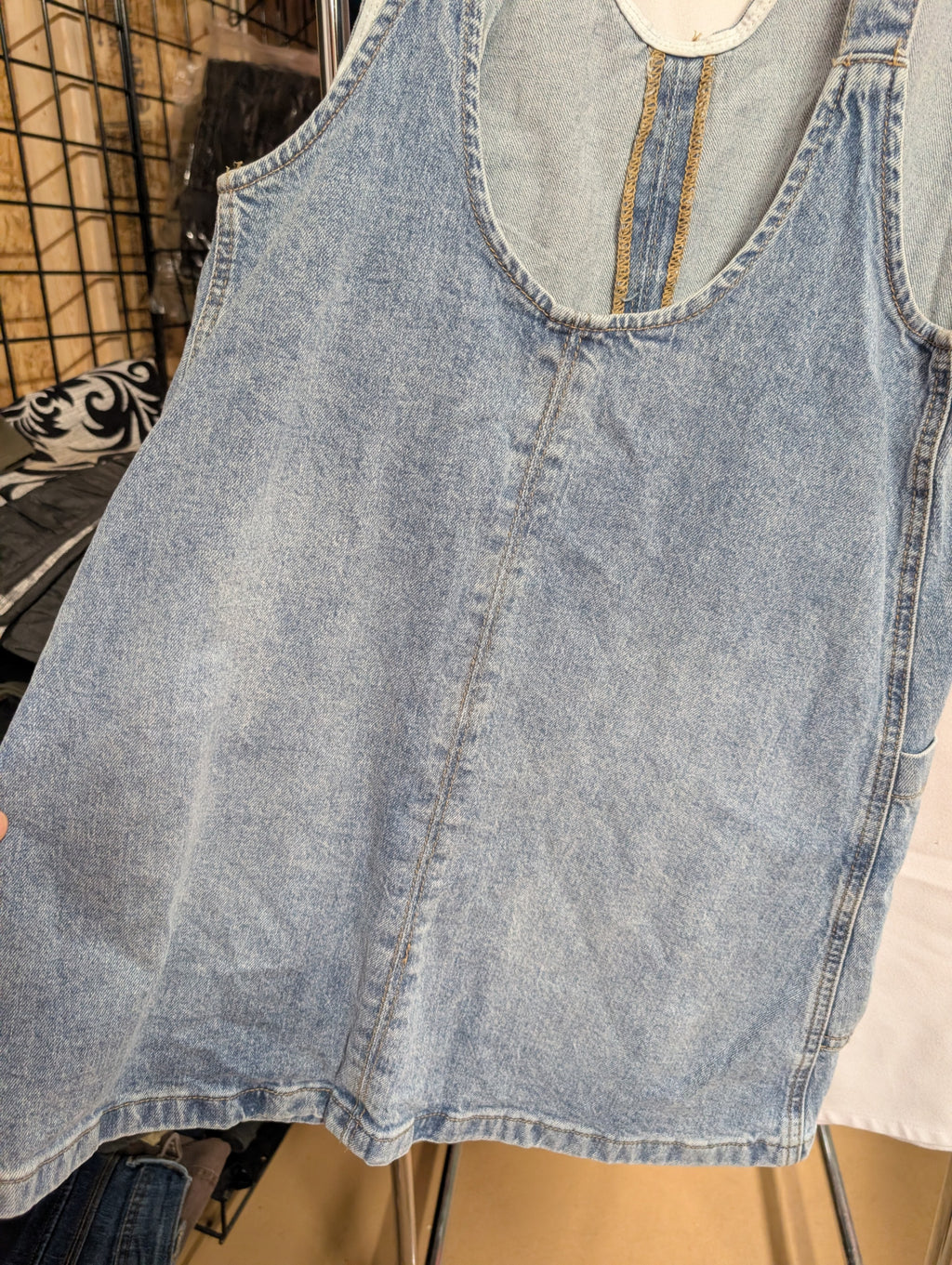 Denim Sleeveless Dress with Pockets - Image 2