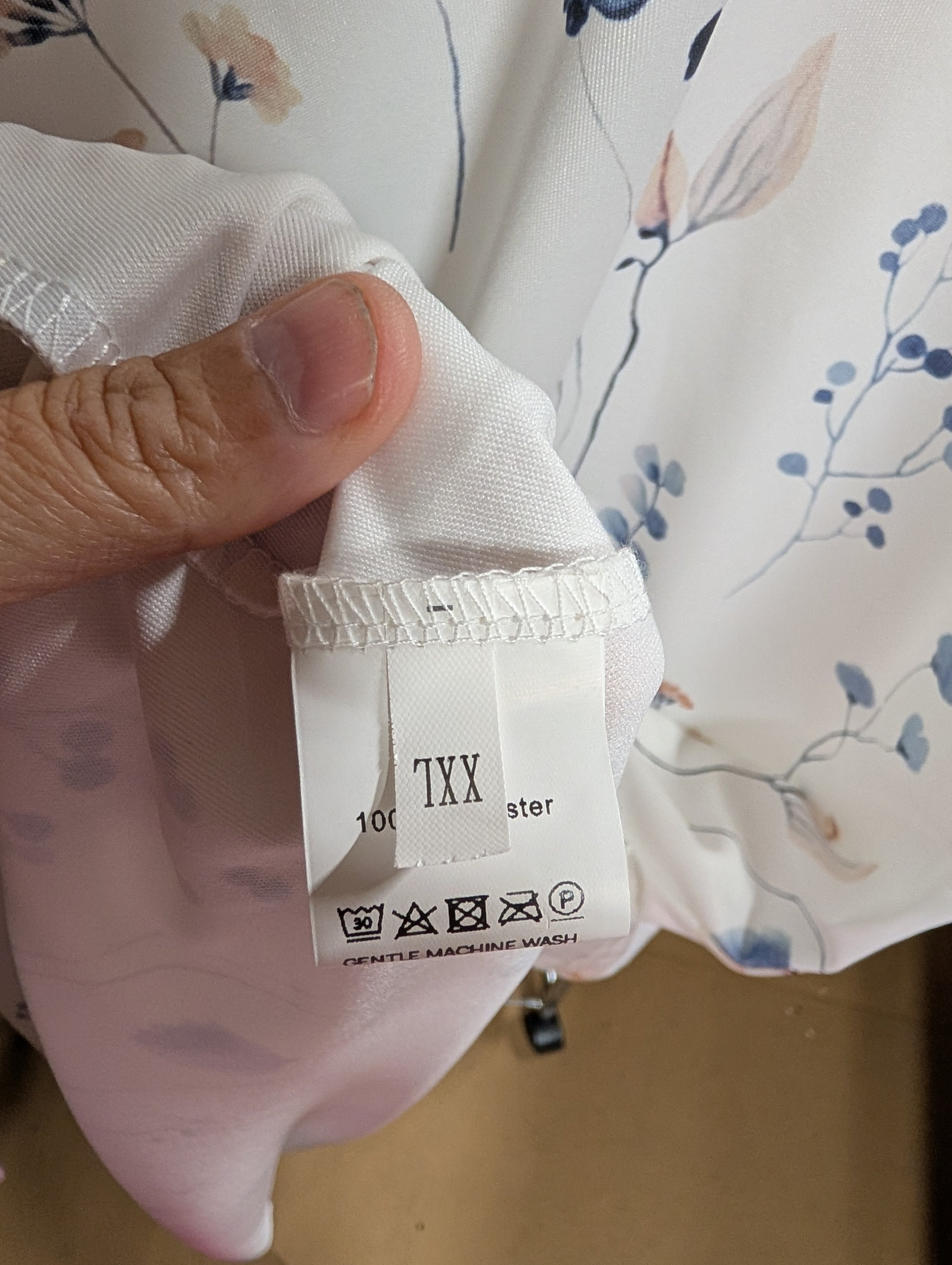 Floral Short Sleeve Dress, Size 7XX, 100% Polyester - Image 2