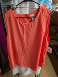 Coral Sleeveless Blouse 2X - Image 1