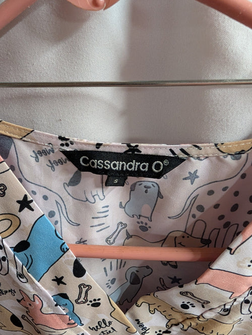 Cassandra O Dog Print Scrub Top Small - Image 2