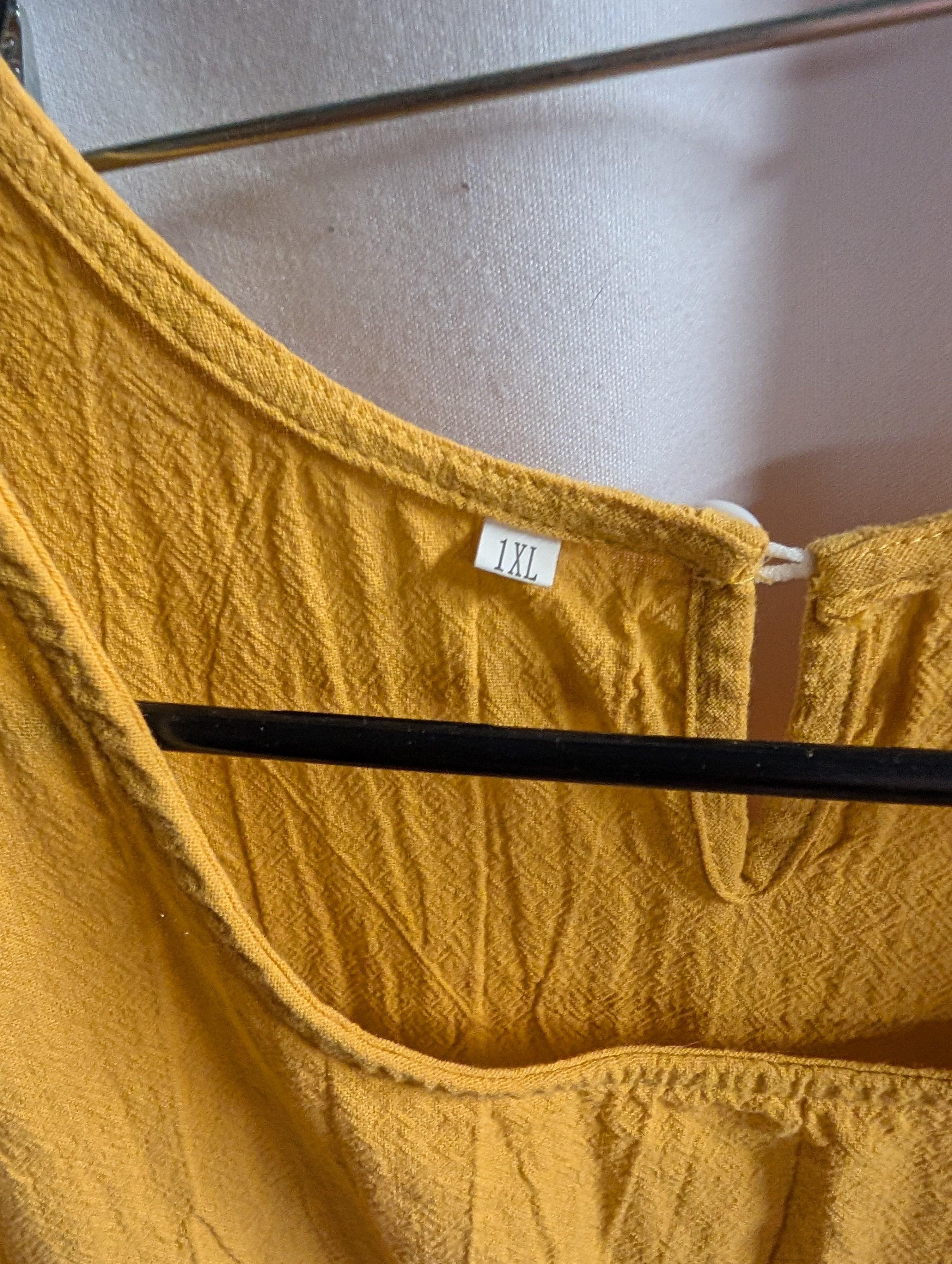 Yellow Button-Up Blouse 1XL - Image 1