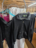 Mountain Lake Sport Black Velour Tracksuit Large Petite - Image 2
