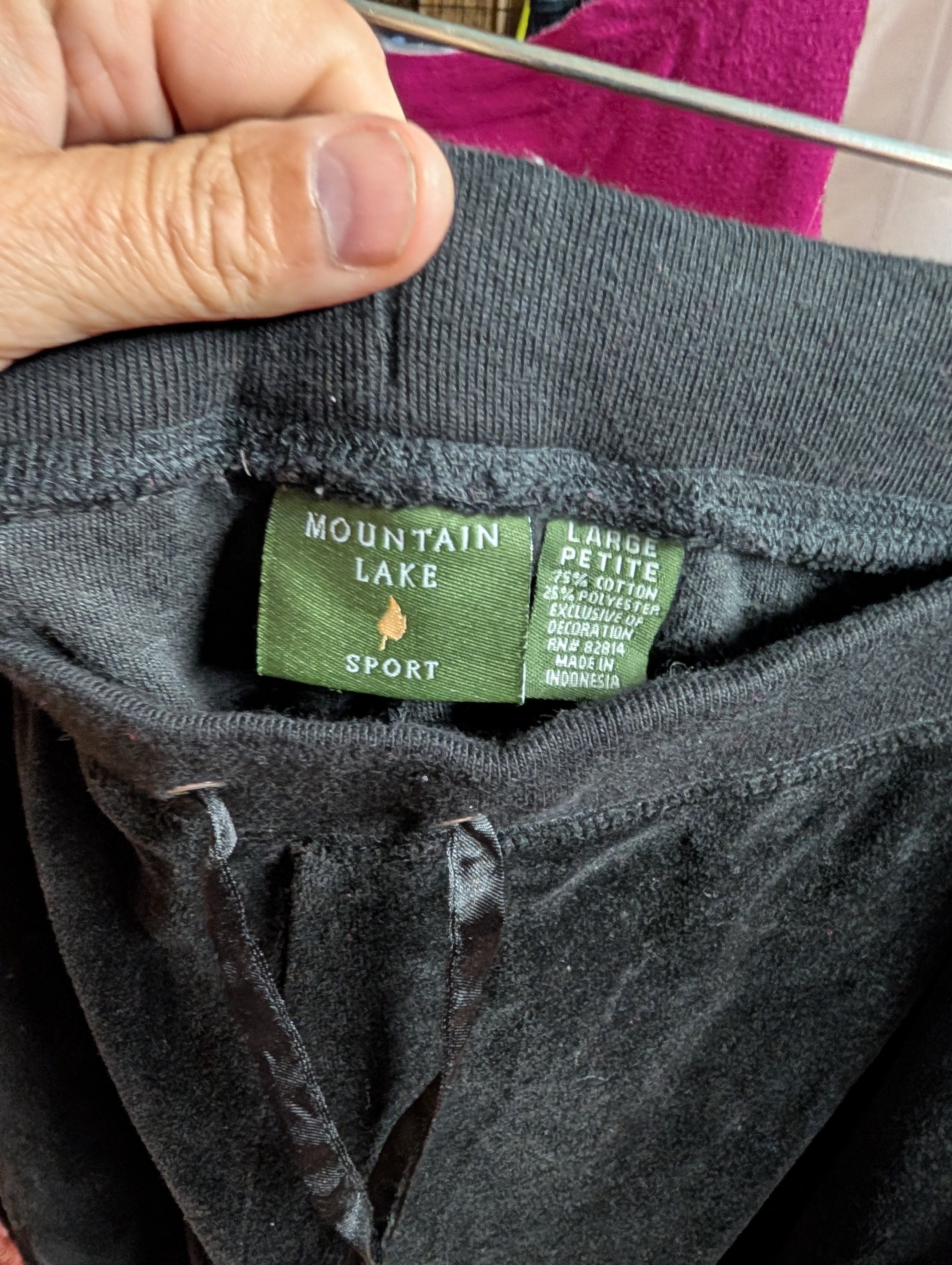 Mountain Lake Sport Black Velour Tracksuit Large Petite - Image 3