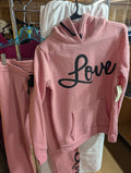Bobbie Brooks Pink Love Sweatshirt and Joggers Set - Image 1