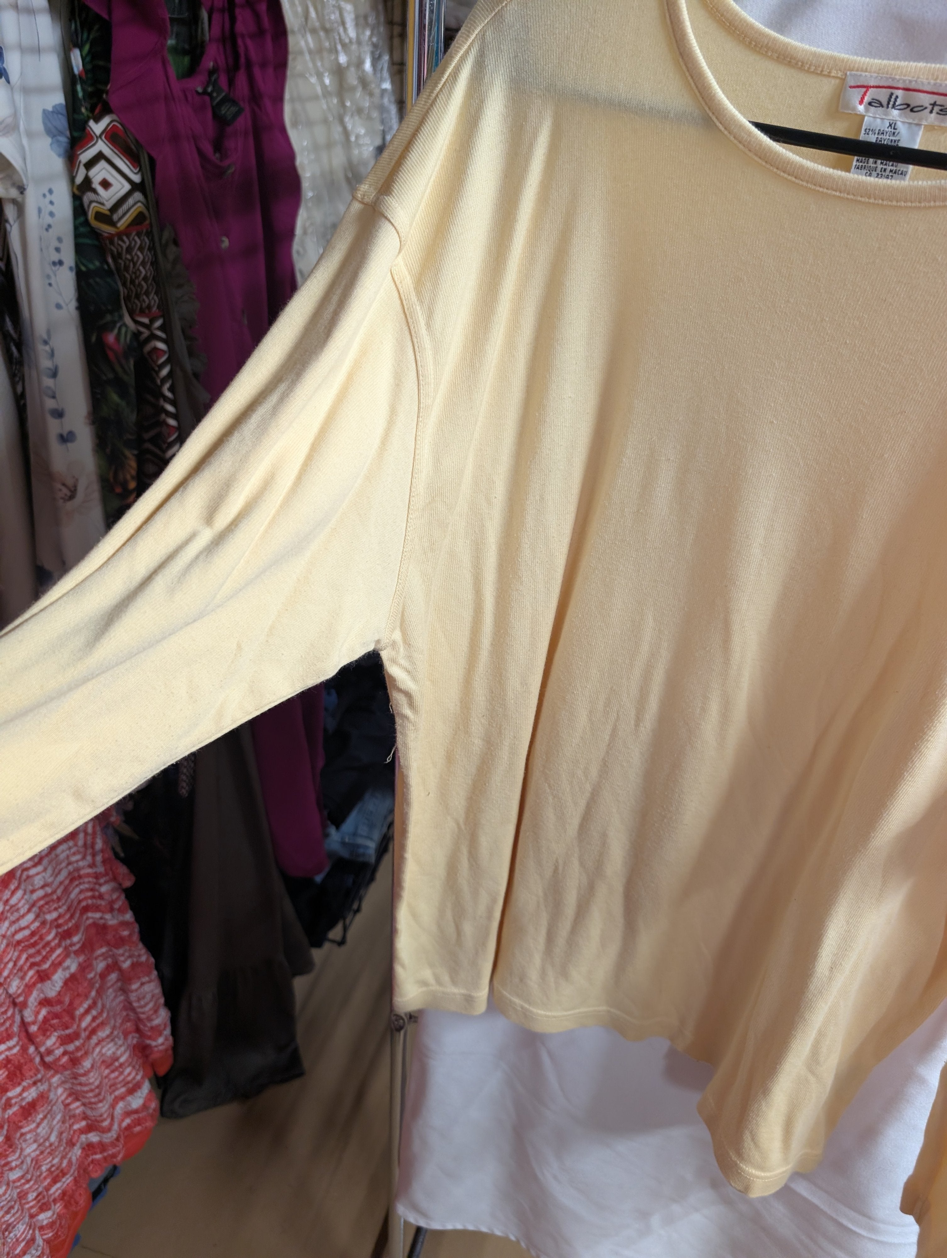 Talbots XL Long Sleeve Top Rayon Cotton Blend - Image 1