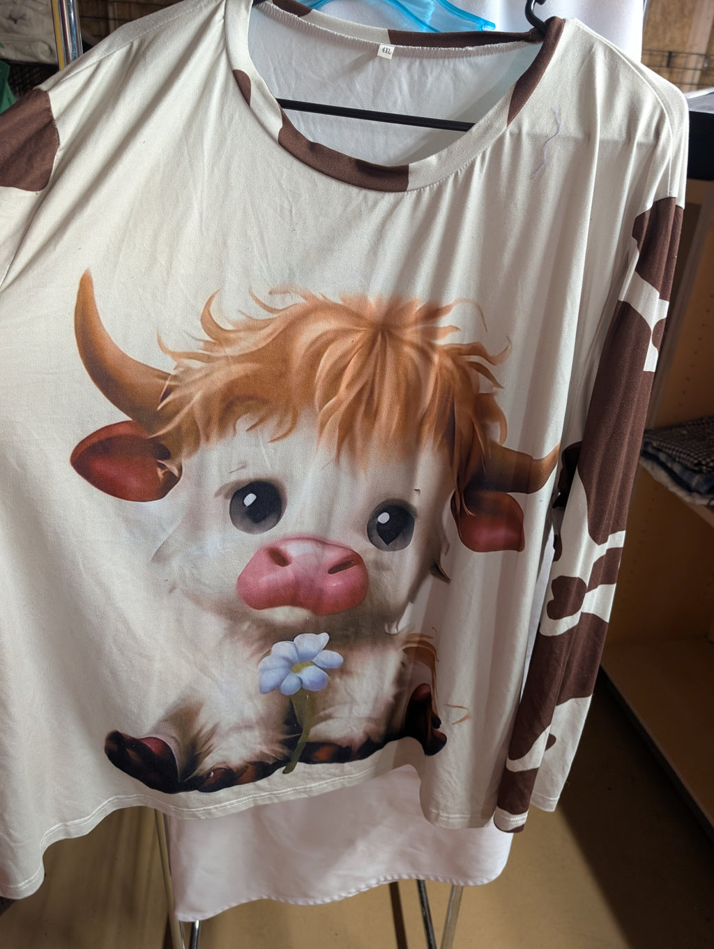 4XL Cute Cow Print T-Shirt - Image 3
